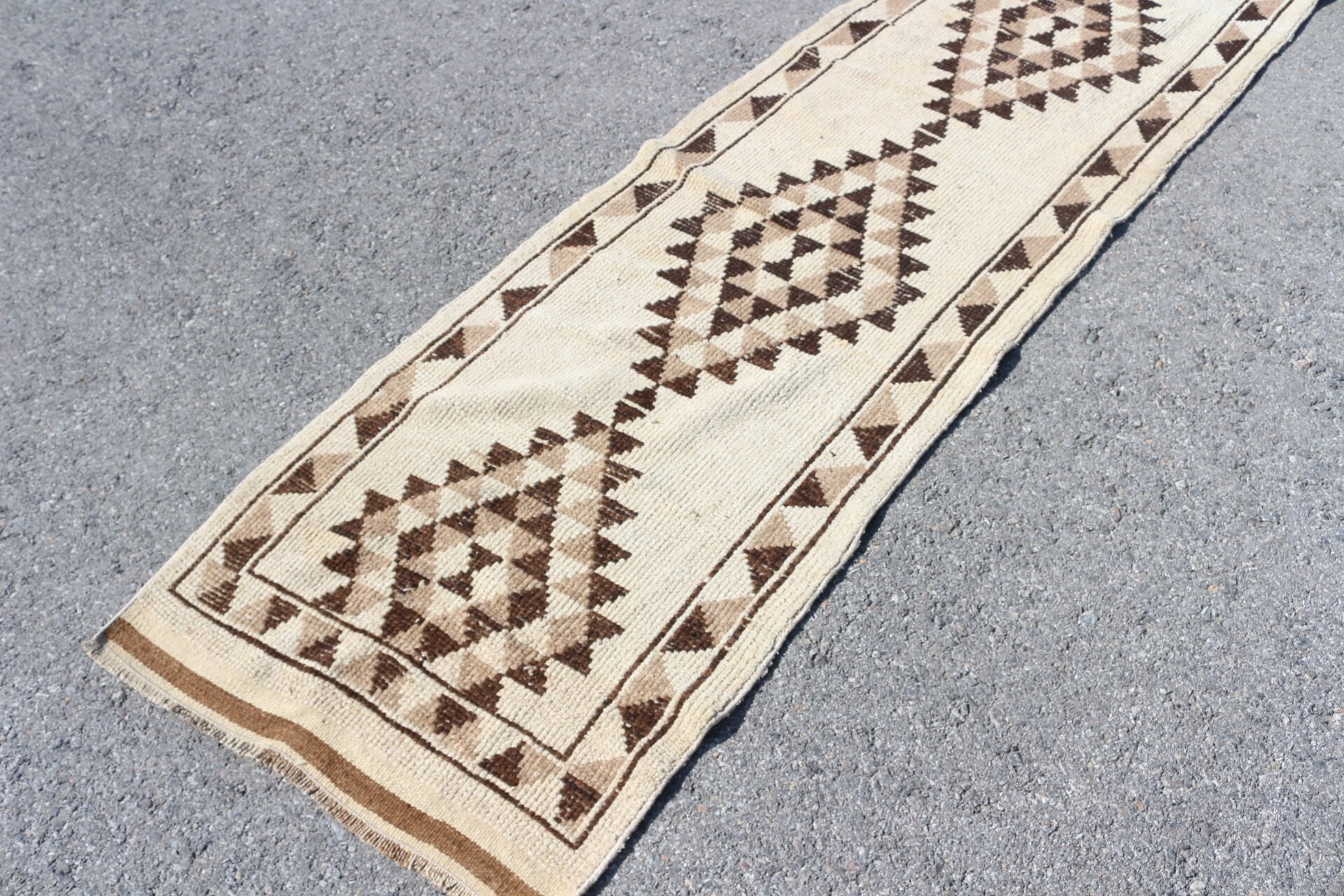 Bedroom Rugs, Stair Rugs, Floor Rugs, 2.6x11.6 ft Runner Rug, Vintage Rug, Beige Home Decor Rugs, Corridor Rug, Turkish Rug, Natural Rug