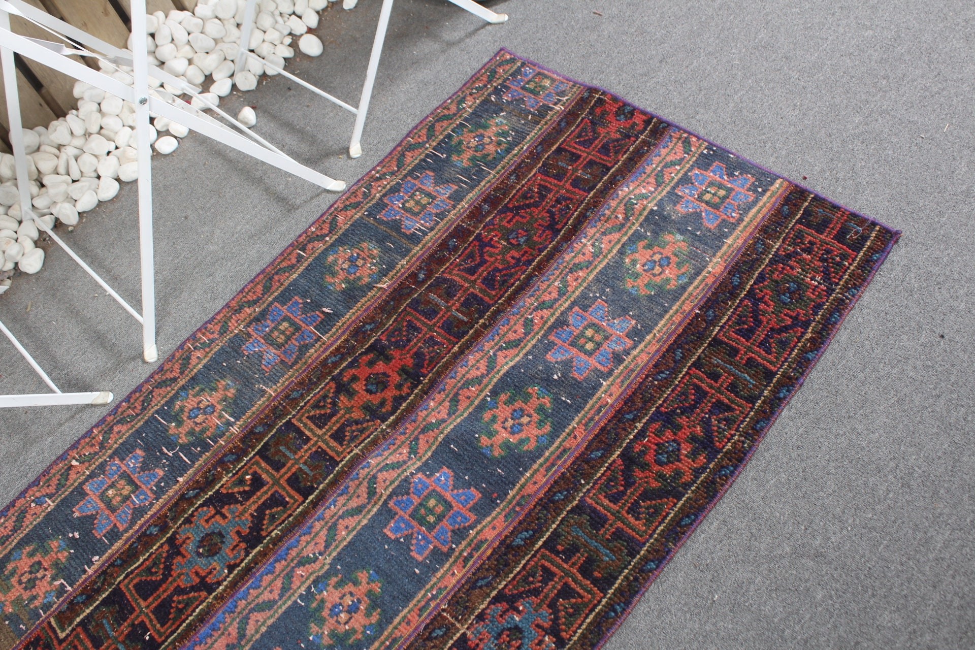 2.7x4.8 ft Small Rug, Kitchen Rugs, Vintage Rug, Bedroom Rugs, Car Mat Rug, Cute Rug, Turkish Rug, Blue Home Decor Rugs