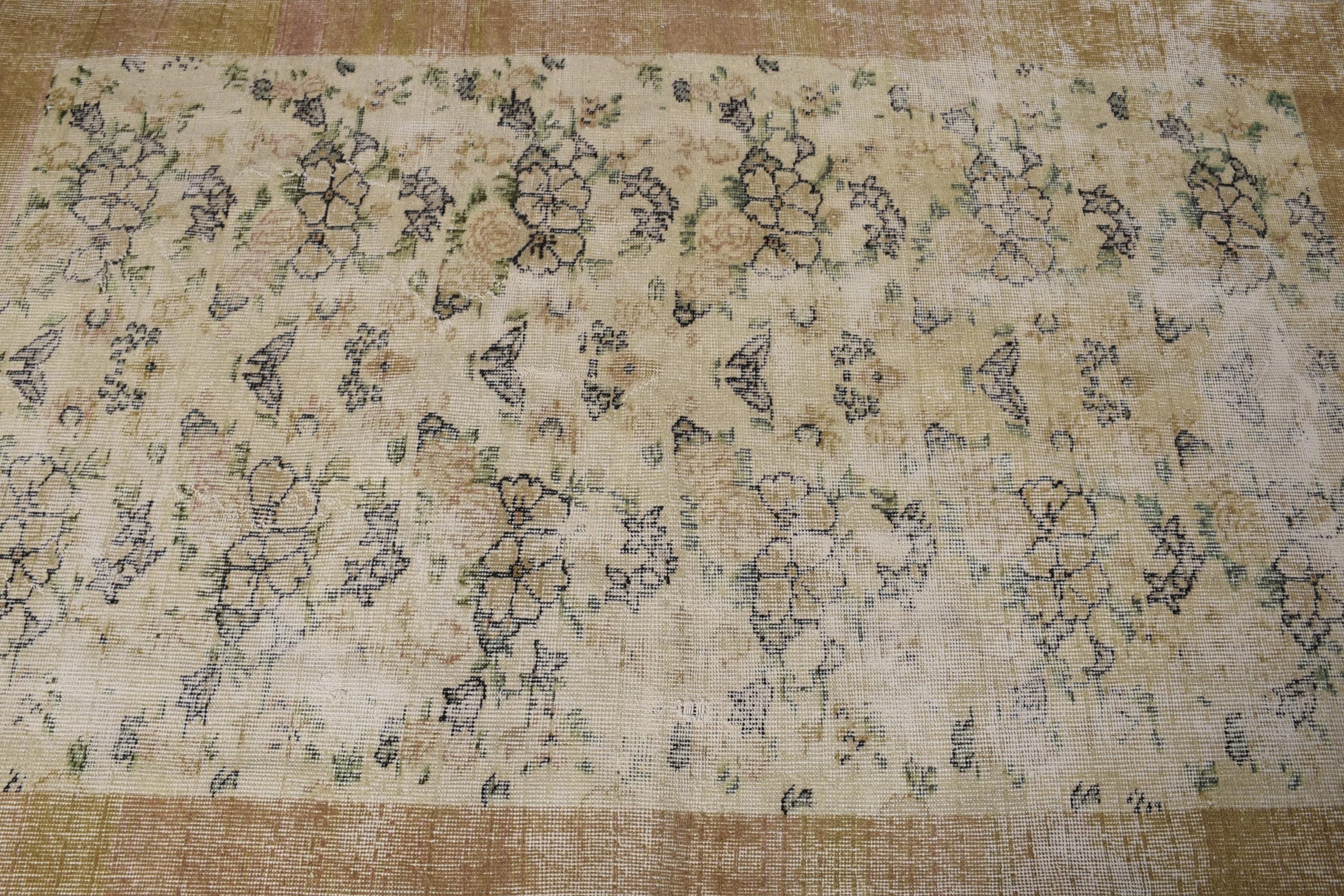 Modern Halı, Ofis Halısı, Boho Vurgulu Halı, 3,8x6,1 ft Vurgulu Halılar, Vintage Halı, Dekoratif Halılar, Türk Halıları, Bej Boho Halıları, Yün Halıları