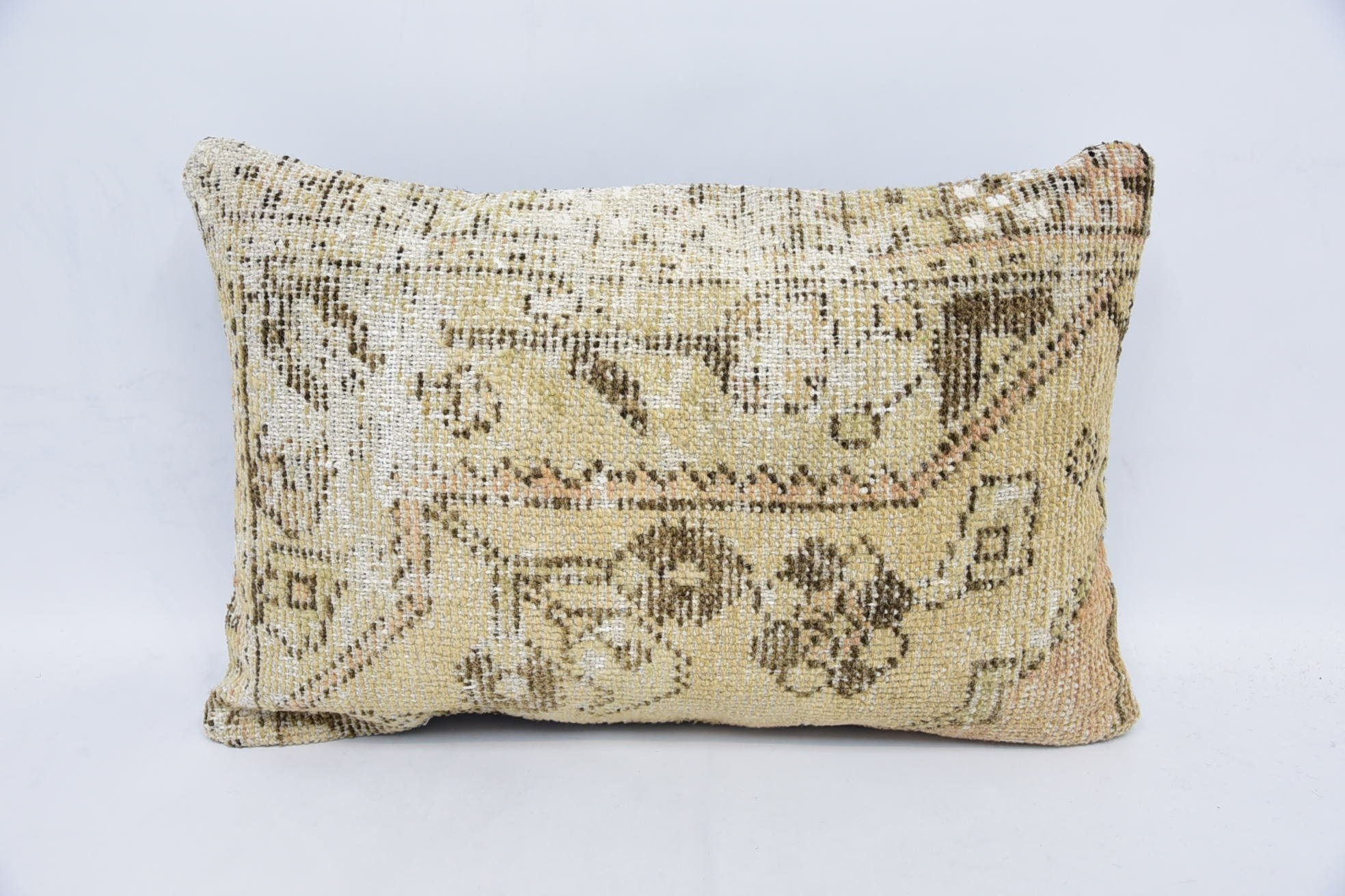 Turkish Pillow, 16"x24" Beige Pillow Case, Customized Cushion, Handmade Kilim Cushion, Couch Cushion Cover, Kilim Pillow