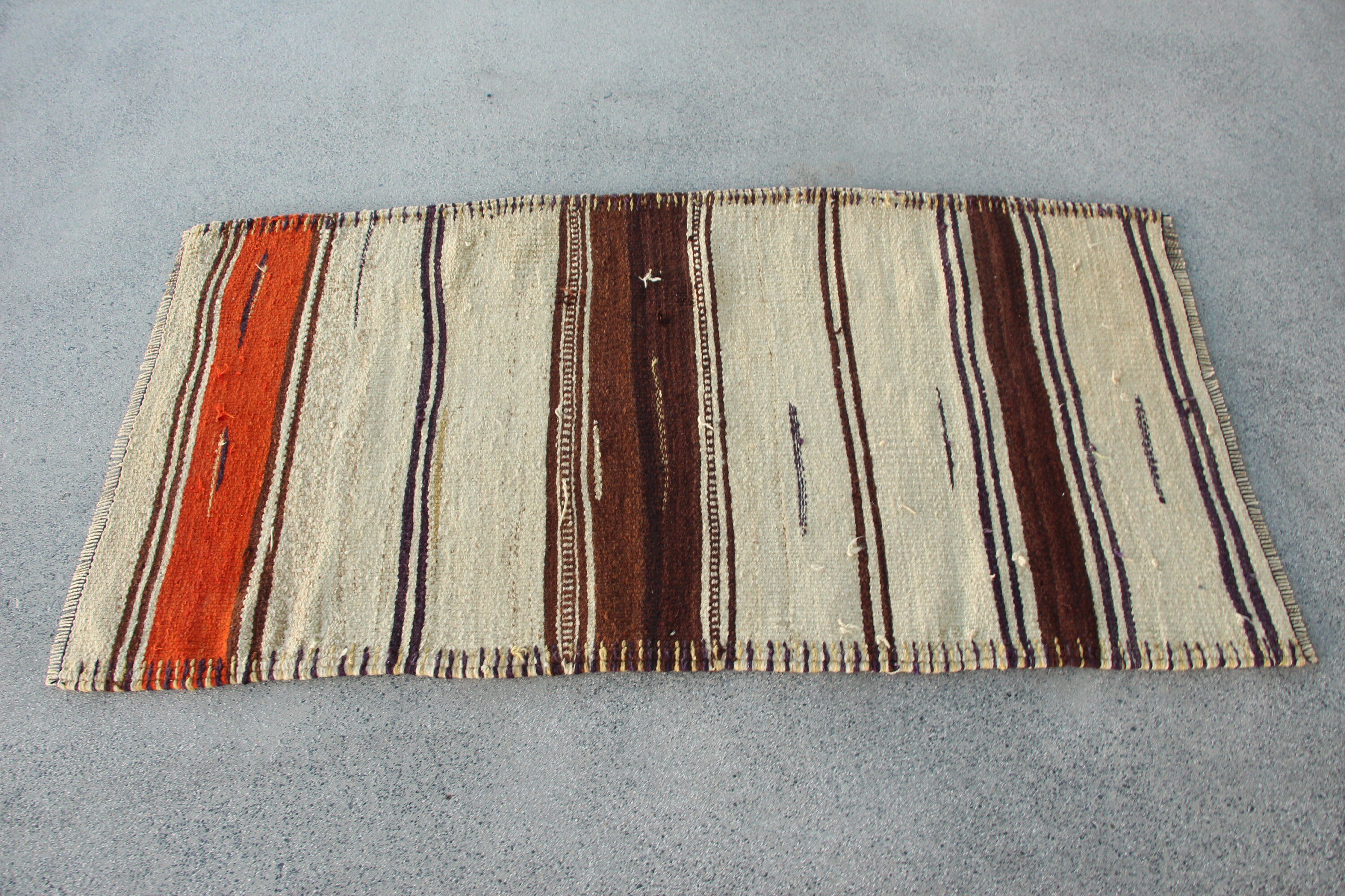 Anatolian Rug, Vintage Rug, Kilim, Turkish Rug, Beige Antique Rug, Nursery Rug, Cute Rug, 2.7x5 ft Small Rug, Bathroom Rug