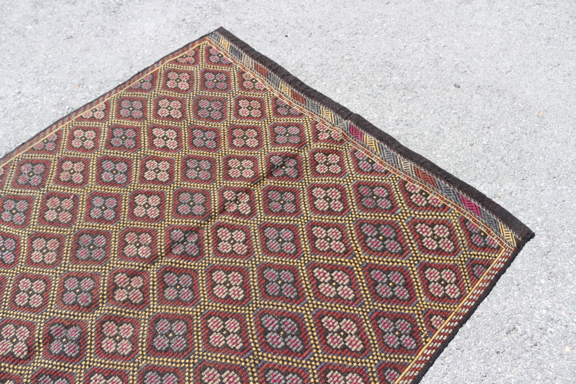 Oushak Halı, Kahverengi Oryantal Halılar, Yatak Odası Halıları, Vintage Halı, Yemek Odası Halısı, Türk Halısı, 5.1x8.6 ft Büyük Halı, Kilim