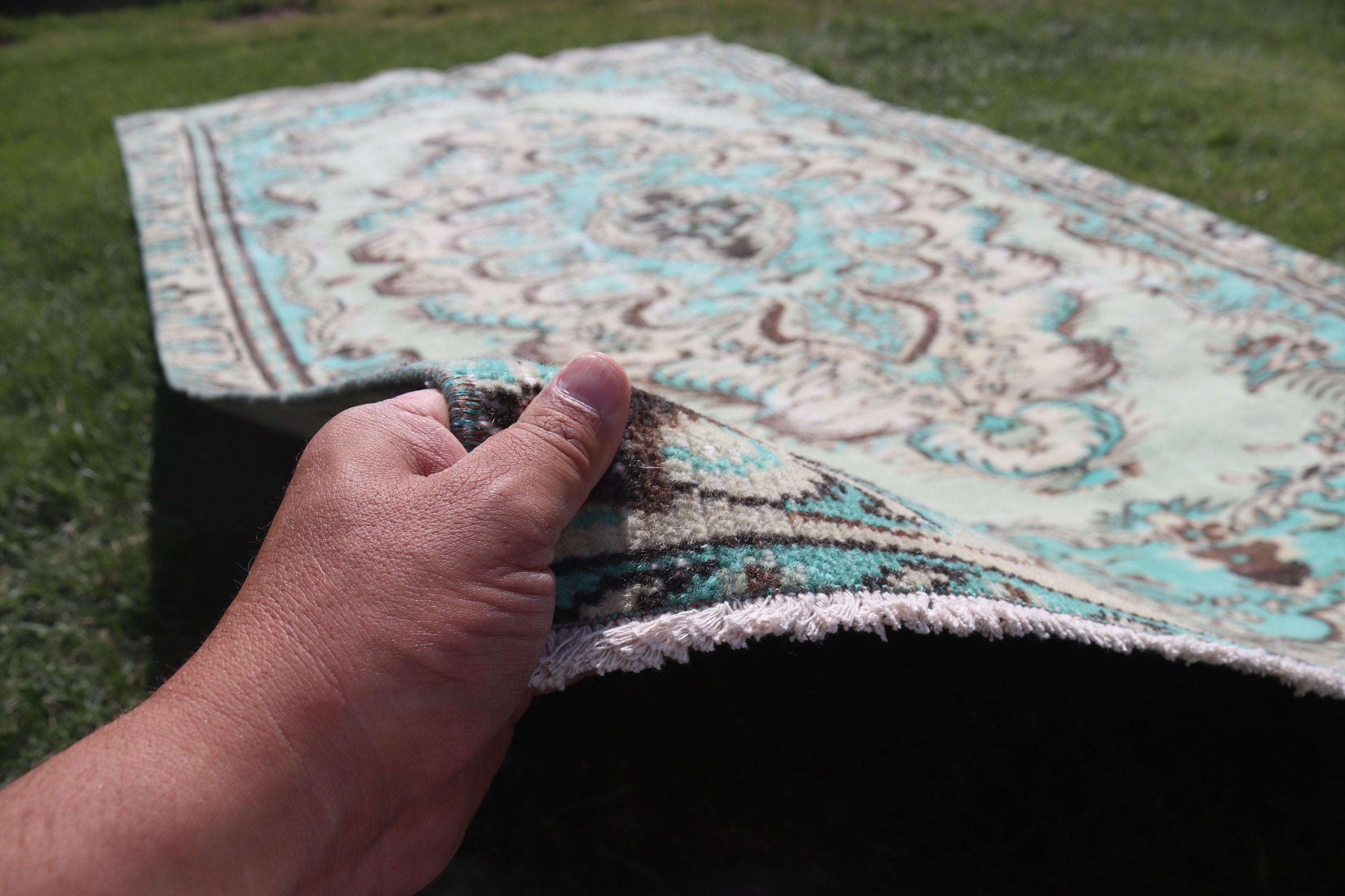 Large Vintage Rugs, Vintage Rugs, Bedroom Rugs, Turkish Rug, Brown Oushak Rug, Living Room Rugs, Geometric Rugs, 5.4x9.1 ft Large Rugs