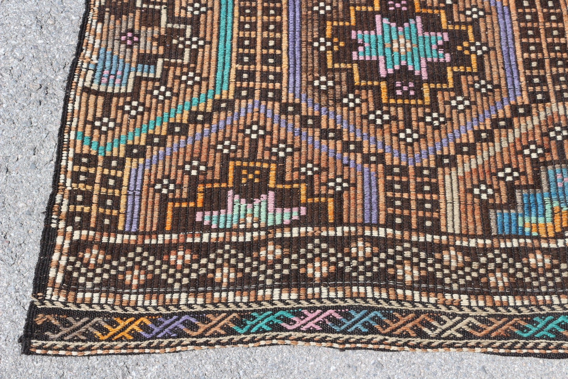 Türk Halıları, Kilim, 5.2x10.4 ft Büyük Halı, Salon Halıları, Oturma Odası Halıları, Kahverengi Antika Halılar, Vintage Halılar, Fas Halısı, Ev Dekorasyonu Halıları