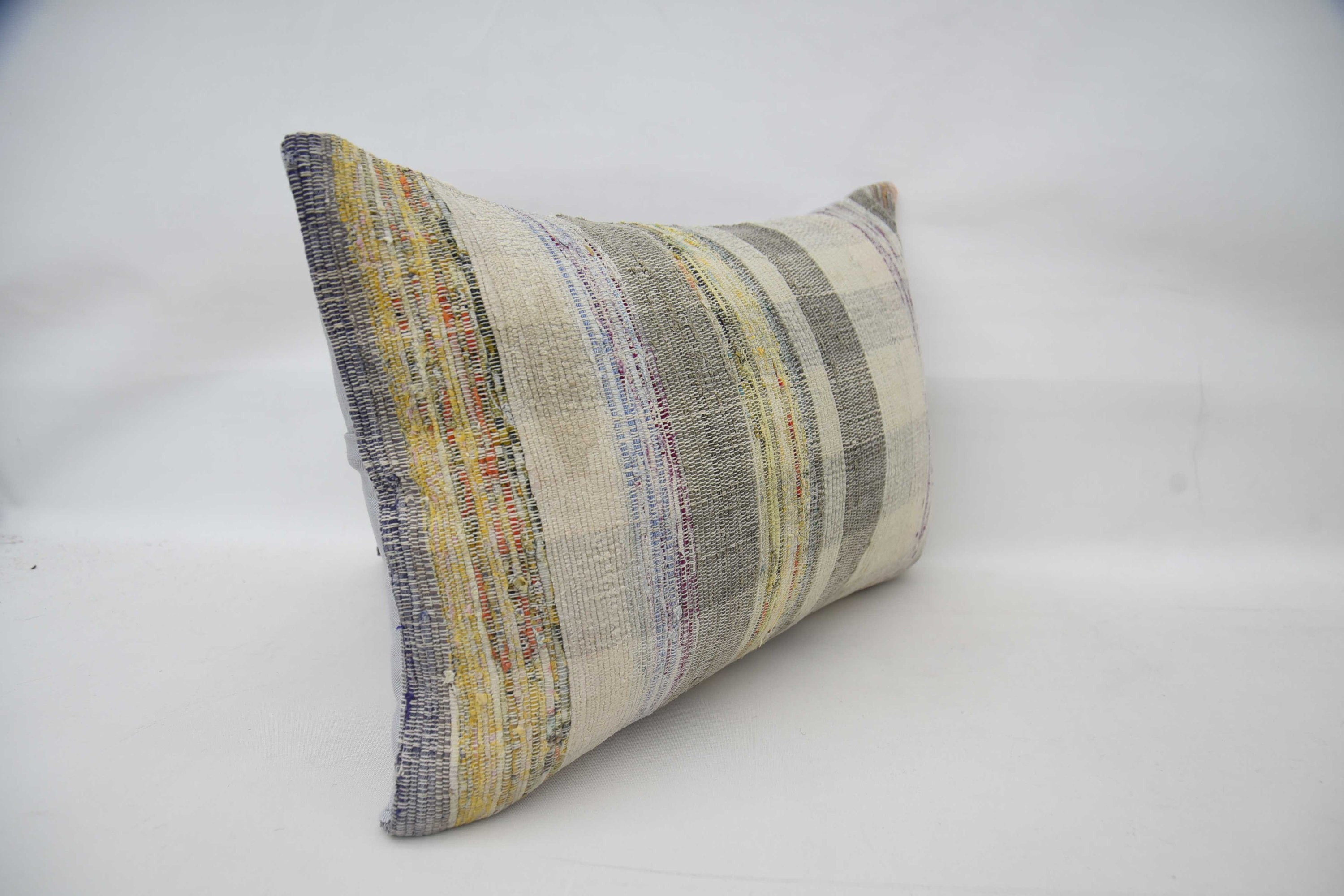 Boho Pillow Sham Cover, Yoga Pillow Sham, Pastel Pillow Sham, Vintage Kilim Throw Pillow, Gift Pillow, 16"x24" Brown Pillow Cover
