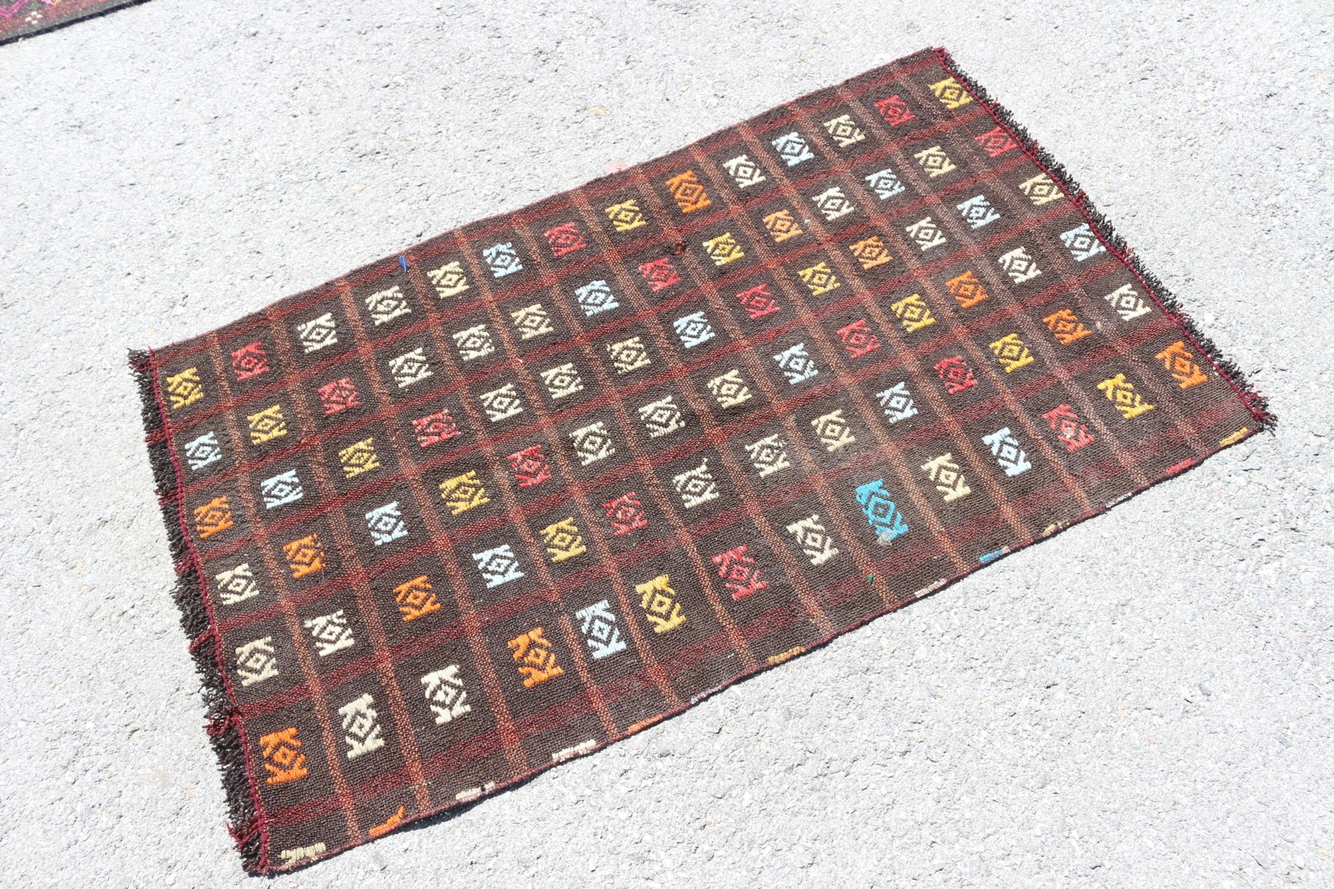 Yatak odası Kilim, Araba paspası Kilim, Uşak Kilim, 72x124 cm Küçük Kilim, Siyah Anadolu Kilim, Ev Kilim, Yatak odası Kilim, Türk Kilim