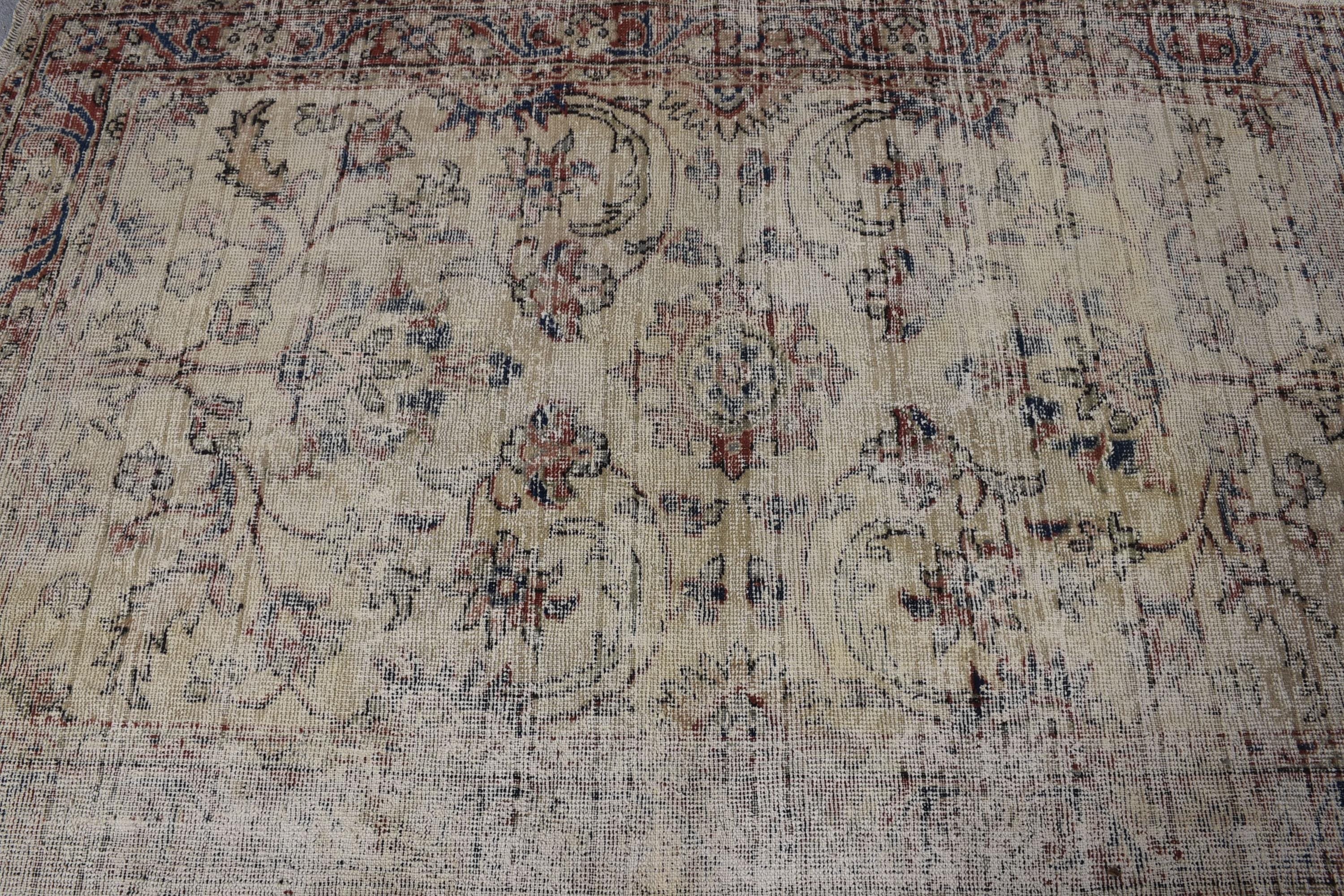 Kitchen Rugs, Turkish Rug, 4.1x6.4 ft Area Rug, Dining Room Rugs, Aztec Rug, Anatolian Rugs, Vintage Rug, Nursery Rug, Beige Anatolian Rugs