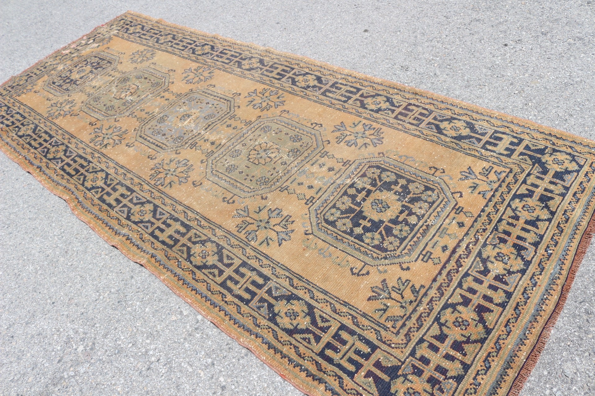 Bedroom Rug, Rugs for Dining Room, Vintage Rug, Green Antique Rugs, Turkish Rugs, 4.5x10.9 ft Large Rug, Salon Rug, Anatolian Rugs, Old Rug