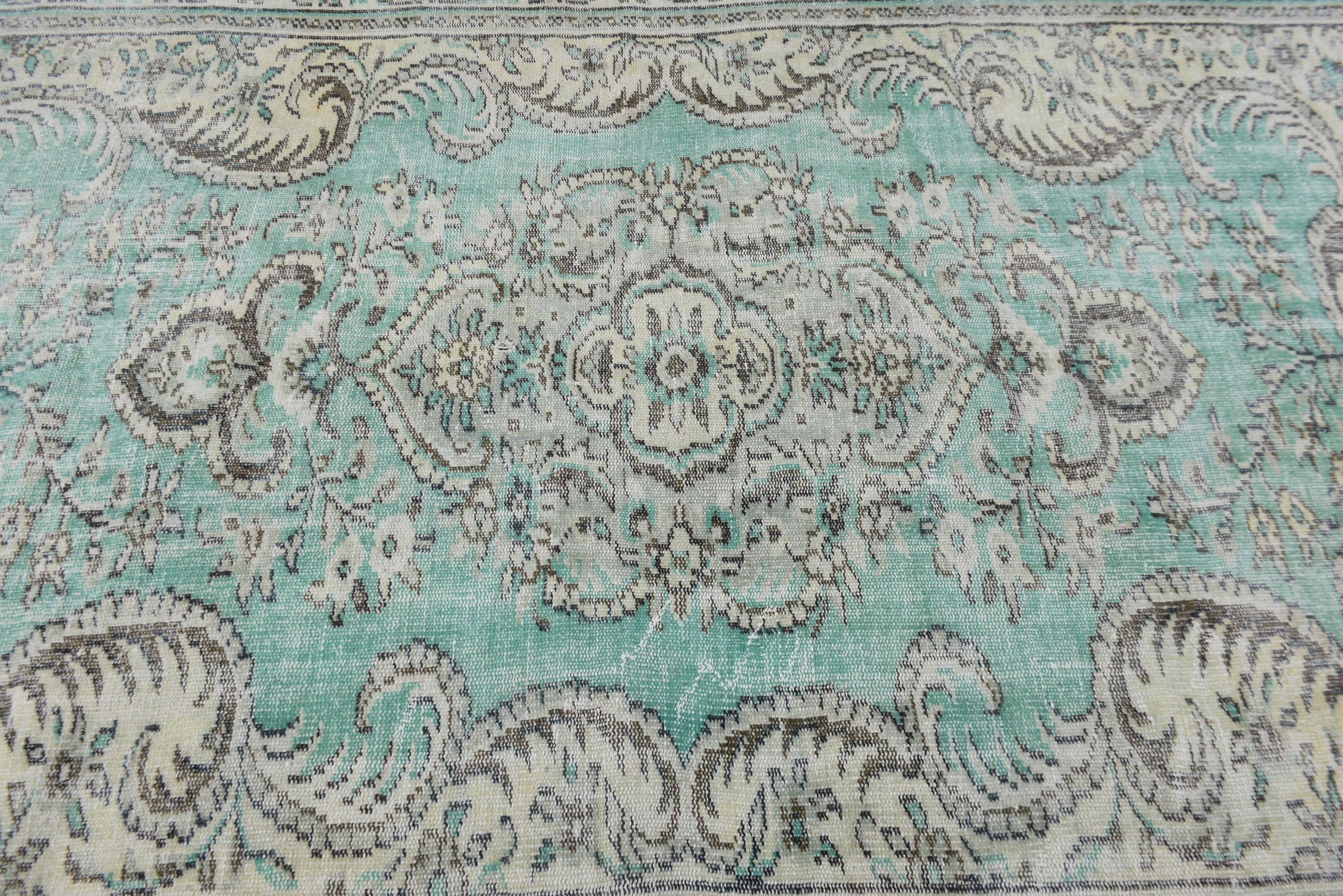 Oturma Odası Halısı, Büyük Boho Halısı, 5.4x9.6 ft Büyük Halısı, Oushak Halıları, Türk Halıları, Antika Halıları, Mavi Anadolu Halıları, Vintage Halı, Aztek Halısı