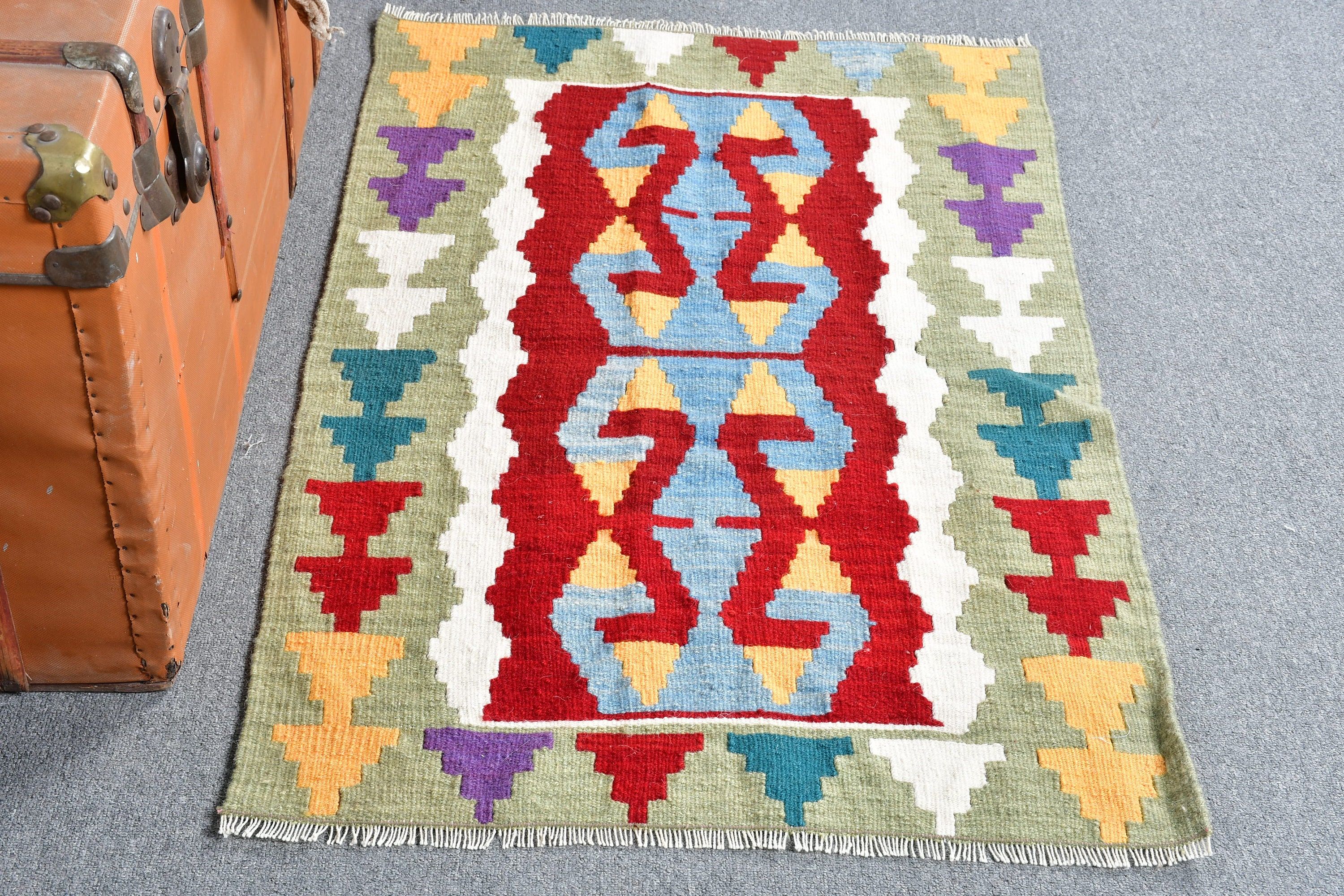 Yeşil Mutfak Halısı, Ev Dekor Halısı, Kilim, Yer Halıları, Araba Paspas Halıları, Vintage Halı, Kapı Paspas Halısı, Türk Halıları, 2.4x3.7 ft Küçük Halılar