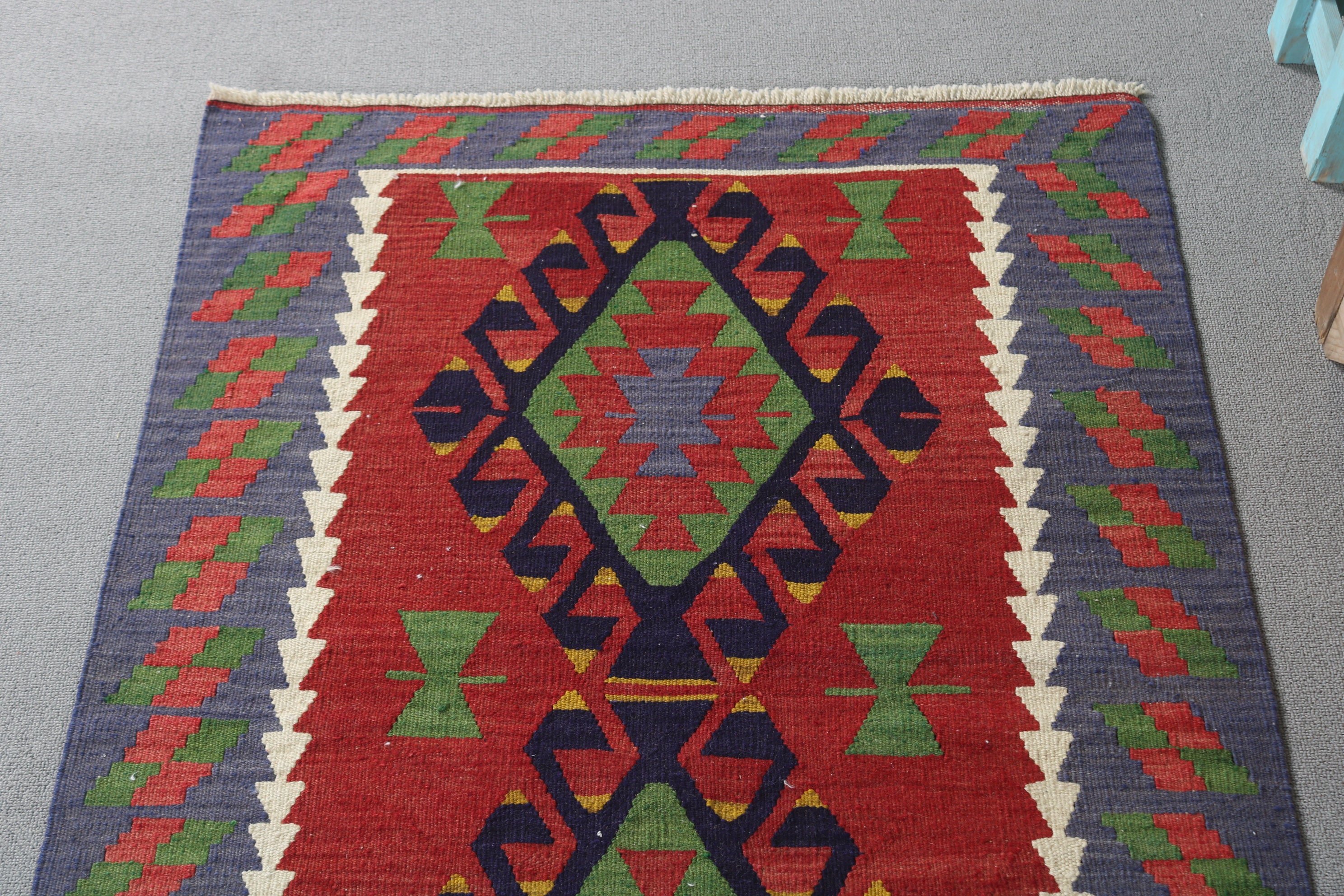 Mavi 2.9x4 ft Küçük Halılar, Türk Halıları, Kilim, Aztek Halıları, Mutfak Halısı, Banyo Halıları, Fas Halıları, Çocuk Halısı, Vintage Halı