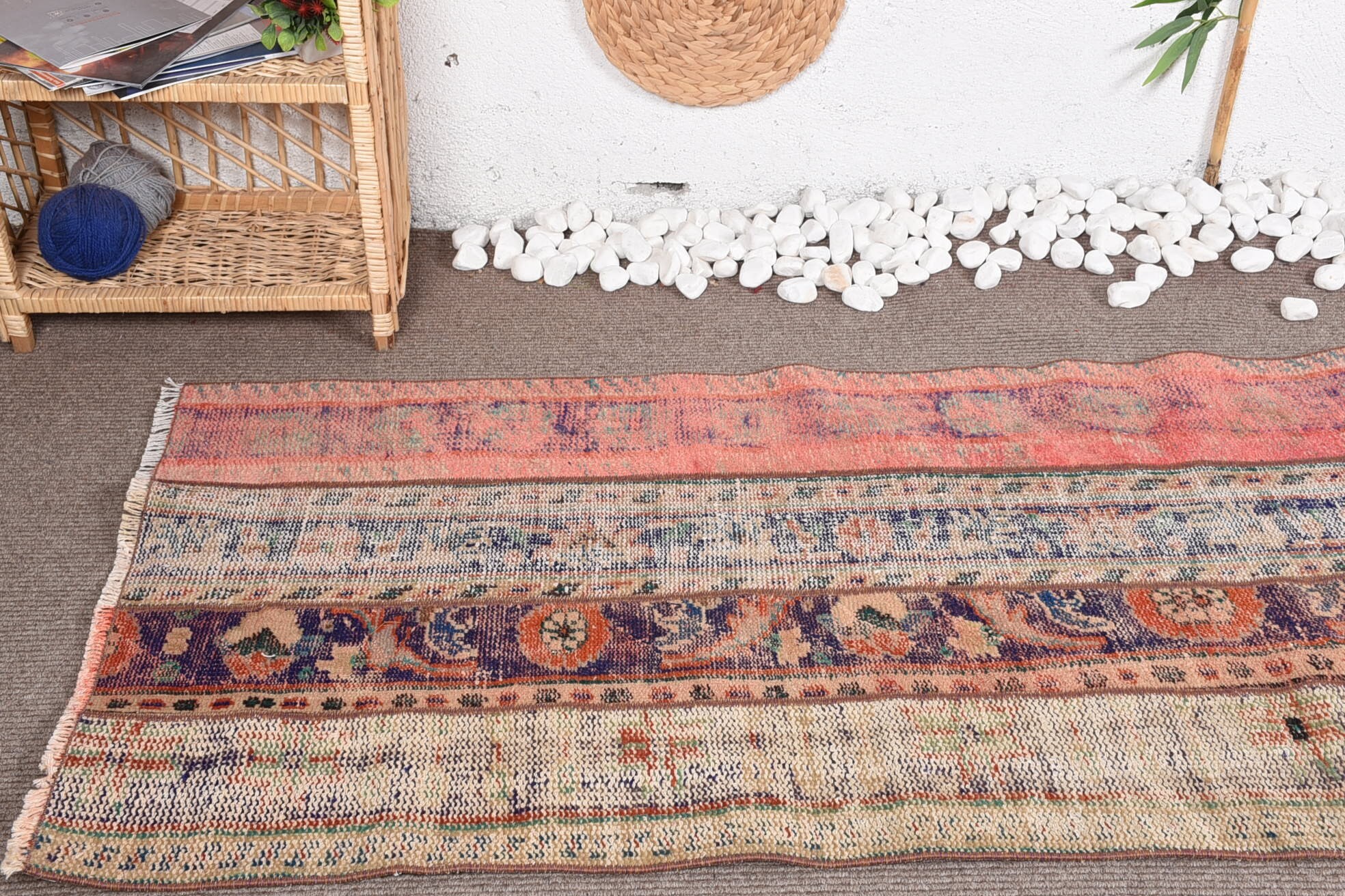 Pale Rugs, Stair Rug, 2.7x8.4 ft Runner Rug, Oriental Rugs, Vintage Rug, Handmade Rug, Turkish Rug, Rugs for Hallway, Cool Rug, Kitchen Rug