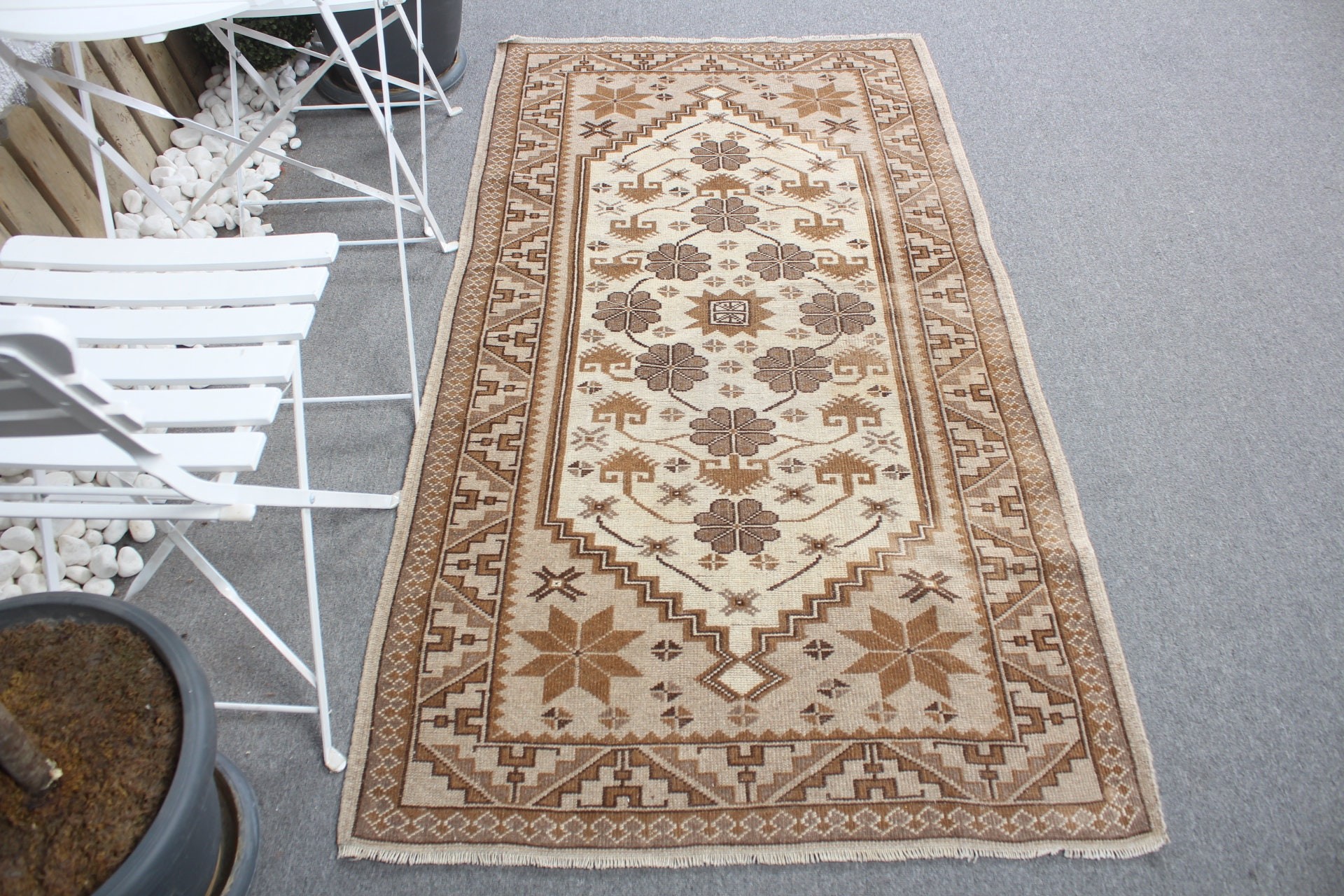 Bedroom Rugs, Vintage Rugs, Beige Cool Rug, Oushak Rug, 3.3x6.1 ft Accent Rug, Rugs for Nursery, Nursery Rugs, Turkish Rug, Kitchen Rugs