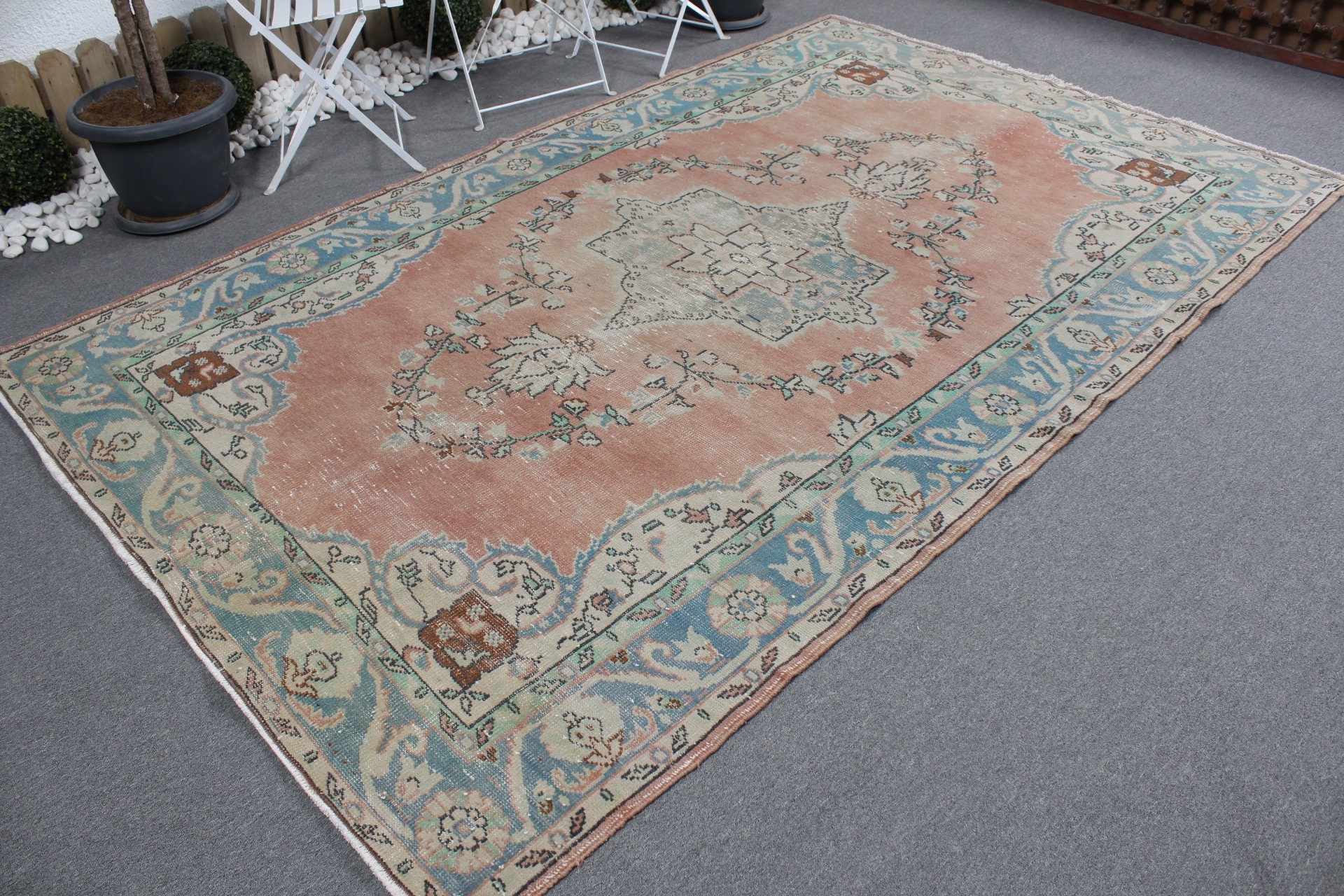 Salon Rug, Turkish Rug, Pink Oriental Rug, Vintage Rugs, 5.9x9.7 ft Large Rugs, Home Decor Rugs, Nomadic Rugs, Antique Rug, Dining Room Rug