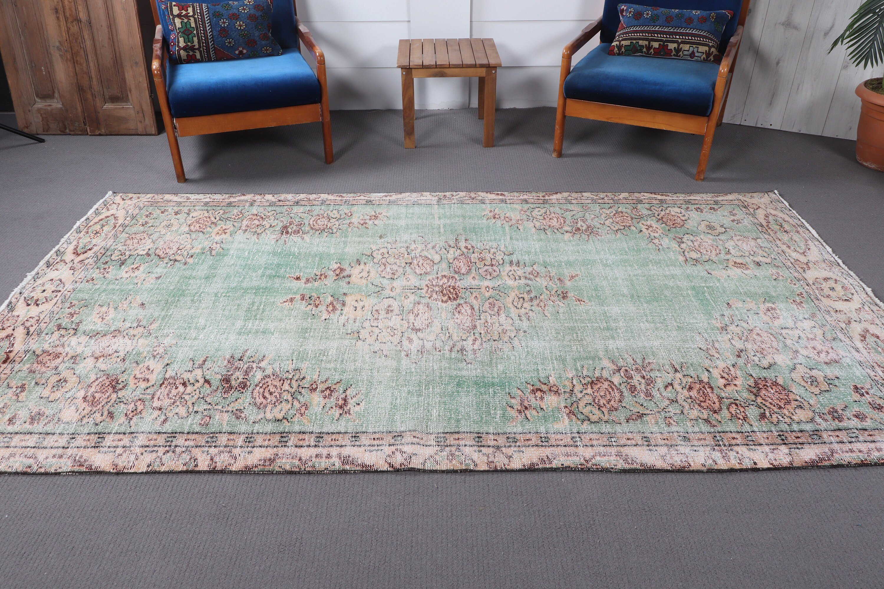 Salon Halıları, Boho Halıları, Vintage Halı, 5.1x9.1 ft Büyük Halı, Yatak Odası Halısı, Bej Boho Halıları, Türk Salon Halısı Halıları, Salon Halısı, Türk Halısı