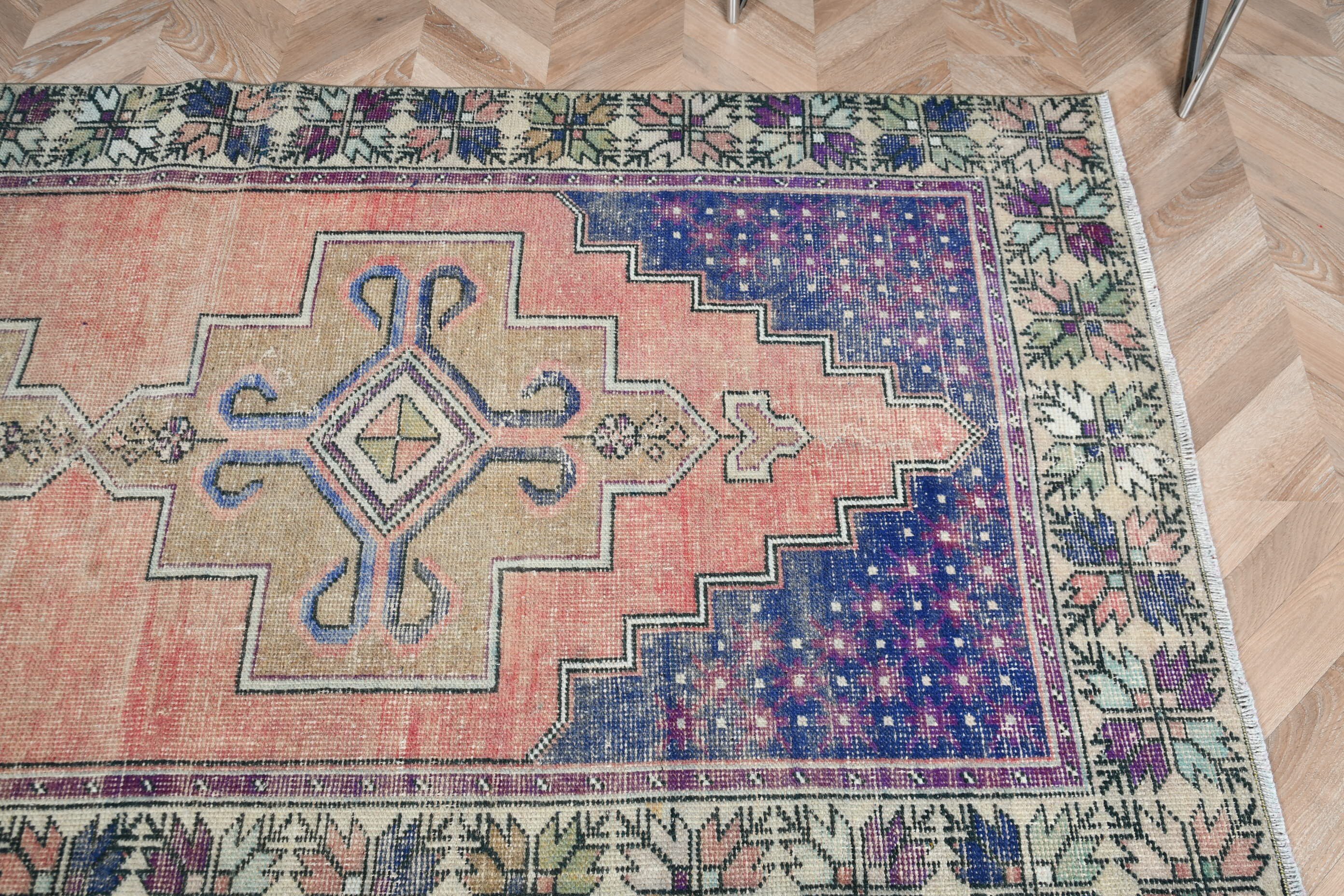 Turuncu Antika Halı, Fas Halıları, Yün Halı, İç Mekan Halıları, Vintage Halı, Çocuk Halısı, Yer Halıları, 3,8x8 ft Alan Halıları, Türk Halıları