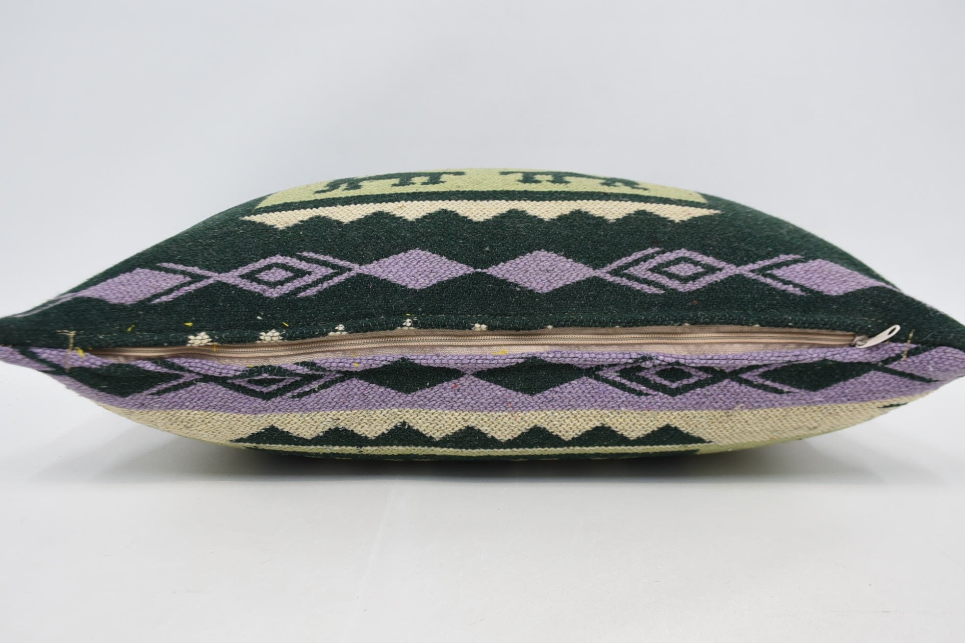 16"x24" Green Cushion Cover, Boho Pillow, Ethnical Kilim Rug Pillow, Kilim Pillow, Farmhouse Pillow, Customized Cushion Case