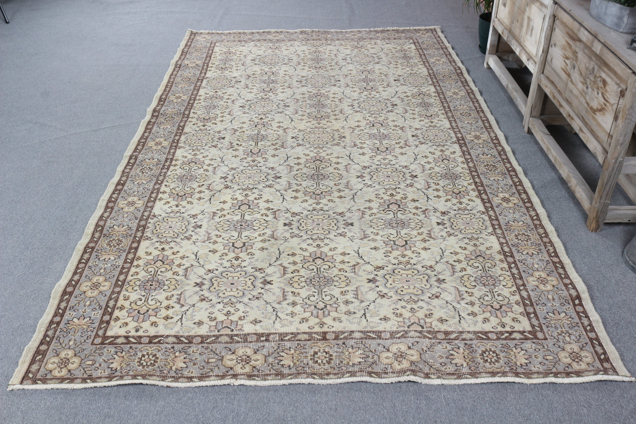 5.6x9.4 ft Büyük Halılar, Vintage Halı, Büyük Boho Halı, Kahverengi Havalı Halılar, Antika Halı, Büyük Vintage Halılar, Düz Dokuma Halı, Türk Halıları