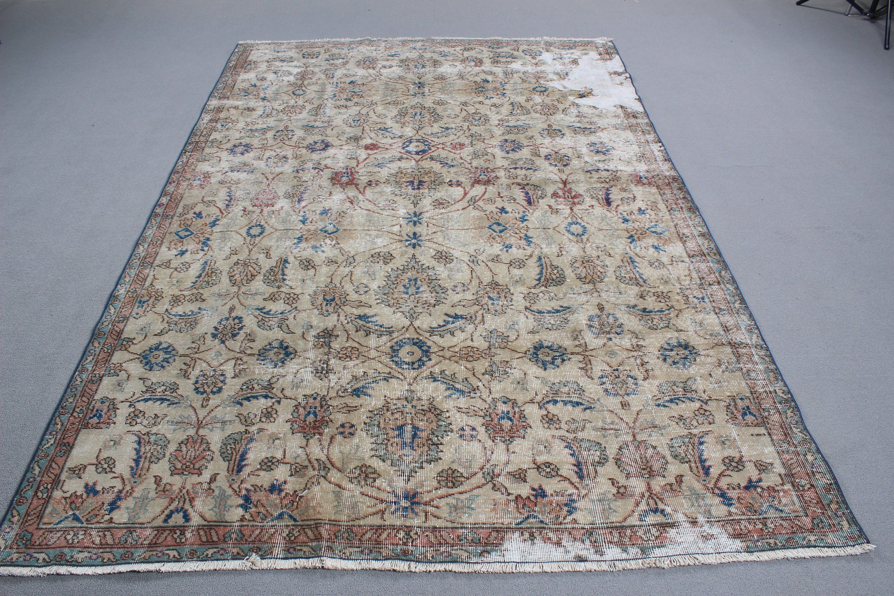 Türk Halısı, El Dokuma Halılar, 5.9x8.9 ft Büyük Halılar, Yemek Odası Halıları, Yün Halı, Bronz Antika Halı, Oturma Odası Halısı, Boho Halıları, Vintage Halı