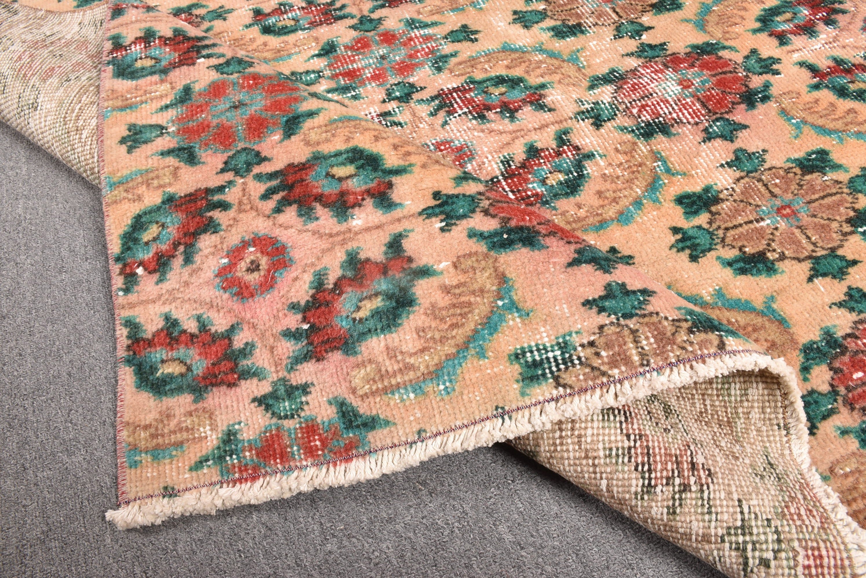 4.2x7.6 ft Area Rugs, Kitchen Rugs, Rugs for Bedroom, Vintage Rug, Cool Rugs, Beige Geometric Rug, Turkish Rug, Indoor Rugs, Wool Rugs