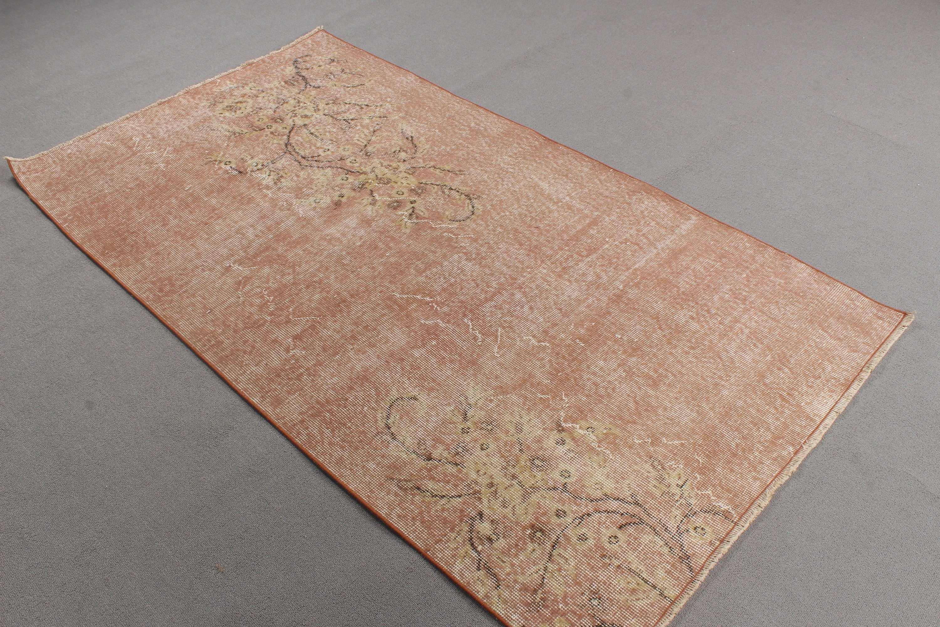 3.4x6.2 ft Accent Rug, Exotic Rugs, Beige Antique Rug, Decorative Rug, Vintage Rug, Modern Rugs, Turkish Rug, Kitchen Rugs