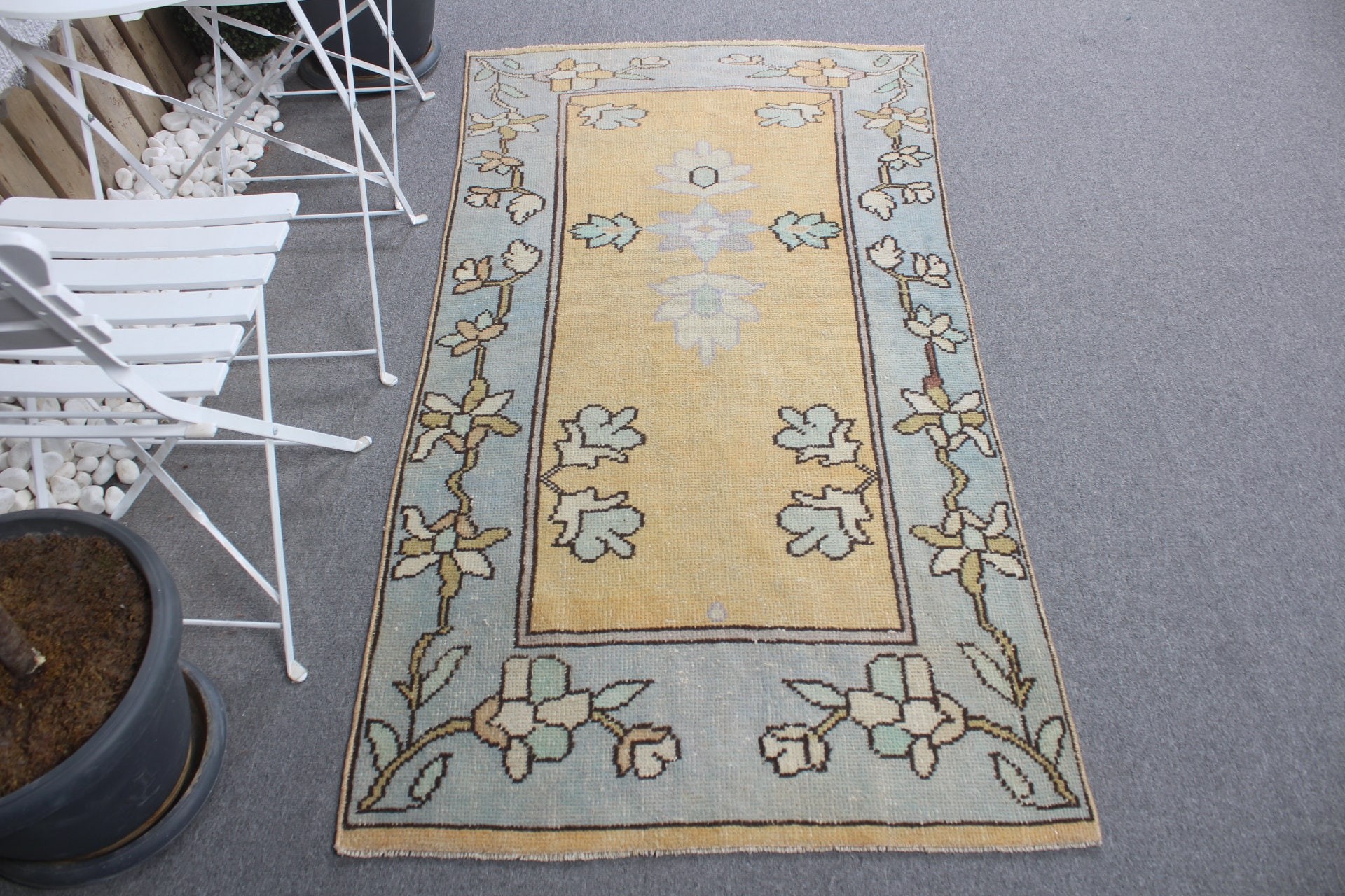 Giriş Halısı, Yün Halı, Mutfak Halıları, Mutfak Halısı, Vintage Halı, Fas Halısı, 3,1x6,2 ft Aksan Halısı, Türk Halısı, Mavi Anadolu Halıları