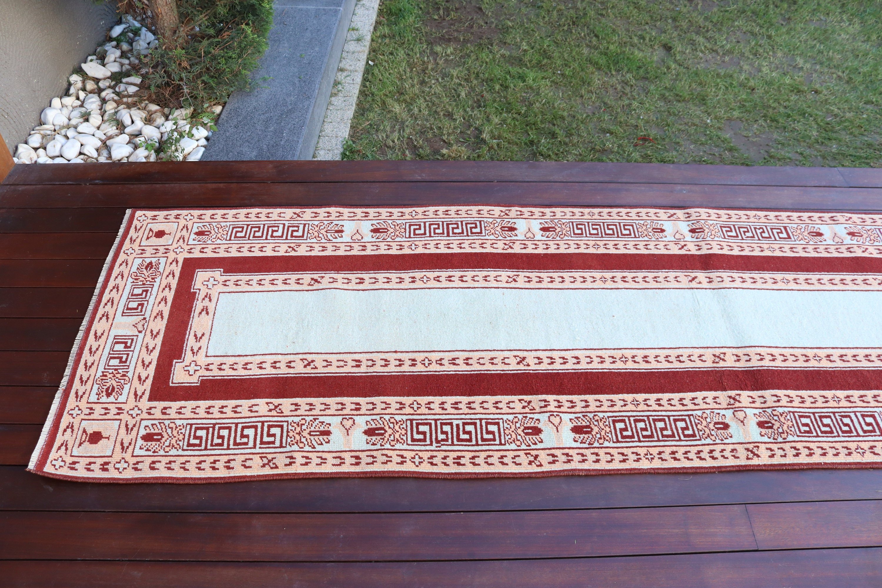 2.5x9.3 ft Runner Halıları, Modern Halılar, Yer Halısı, Türk Halısı, Kırmızı Soğuk Halılar, Vintage Runner Halısı, Yatak Odası Halıları, Uzun Yolluk Halısı, Vintage Halılar