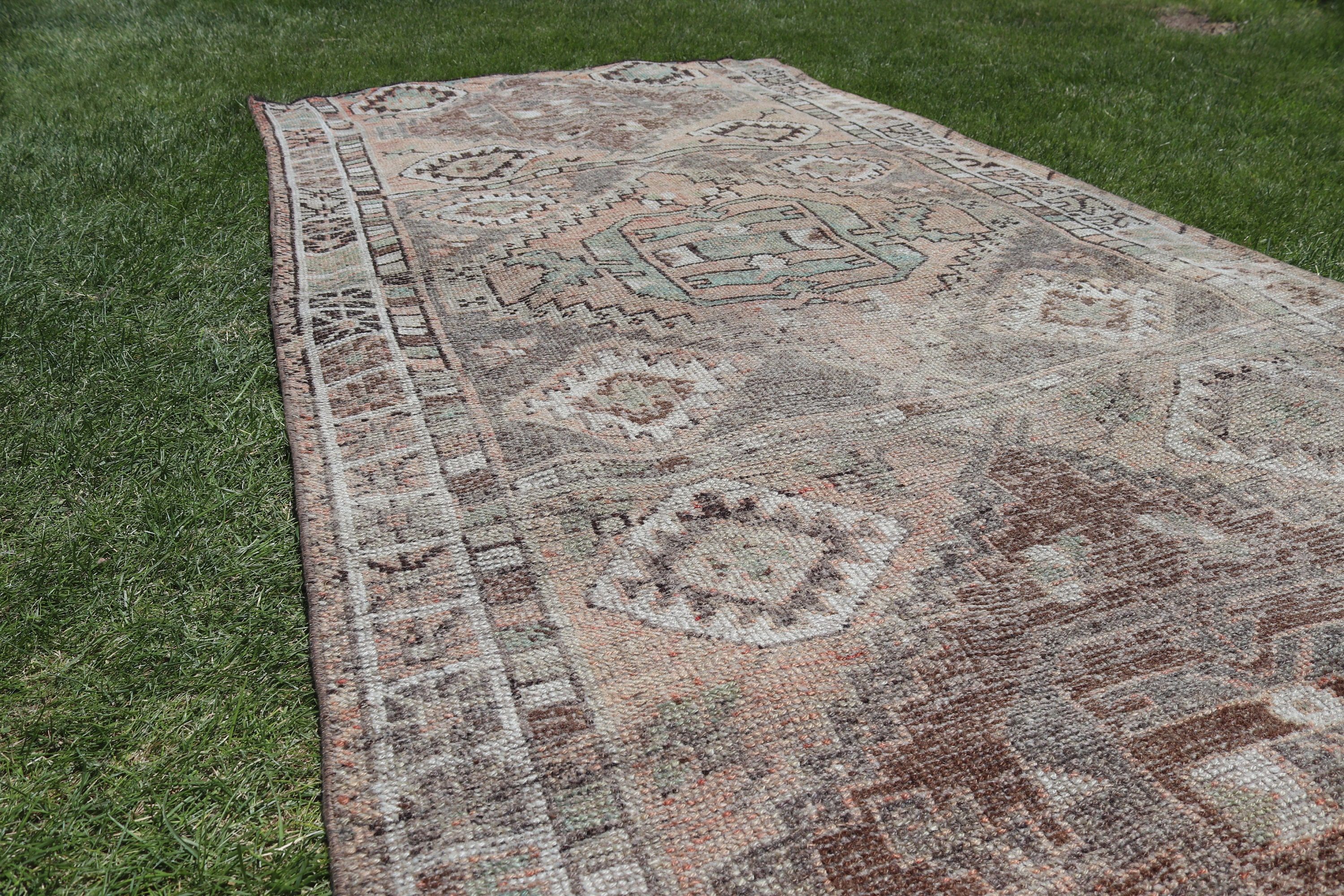 Turkish Rug, Vintage Area Rug, 4.2x9.3 ft Area Rug, Nursery Rugs, Flatweave Rug, Vintage Rug, Beige Bedroom Rug, Cool Rug, Rugs for Indoor