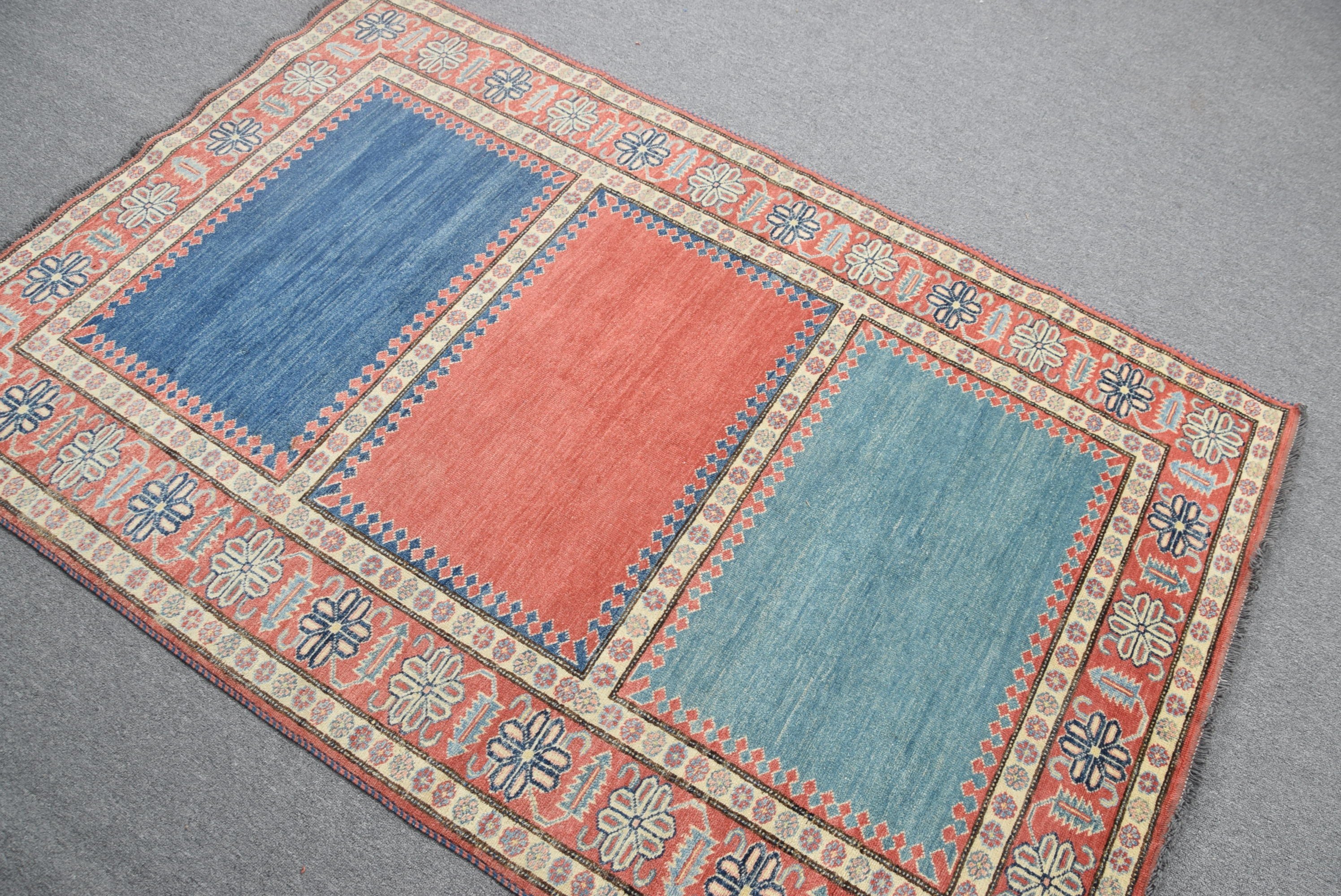 Red Moroccan Rugs, Retro Rug, Rugs for Living Room, Cool Rug, Oriental Rug, Turkish Rugs, Vintage Rugs, Indoor Rugs, 4.2x6.2 ft Area Rug