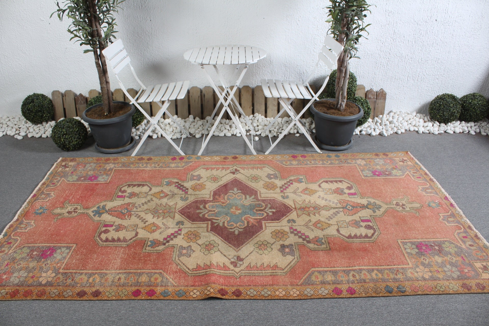 Vintage Rugs, Dining Room Rug, Muted Rug, Home Decor Rugs, 4.7x8.8 ft Large Rug, Salon Rugs, Turkish Rug, Red Cool Rug