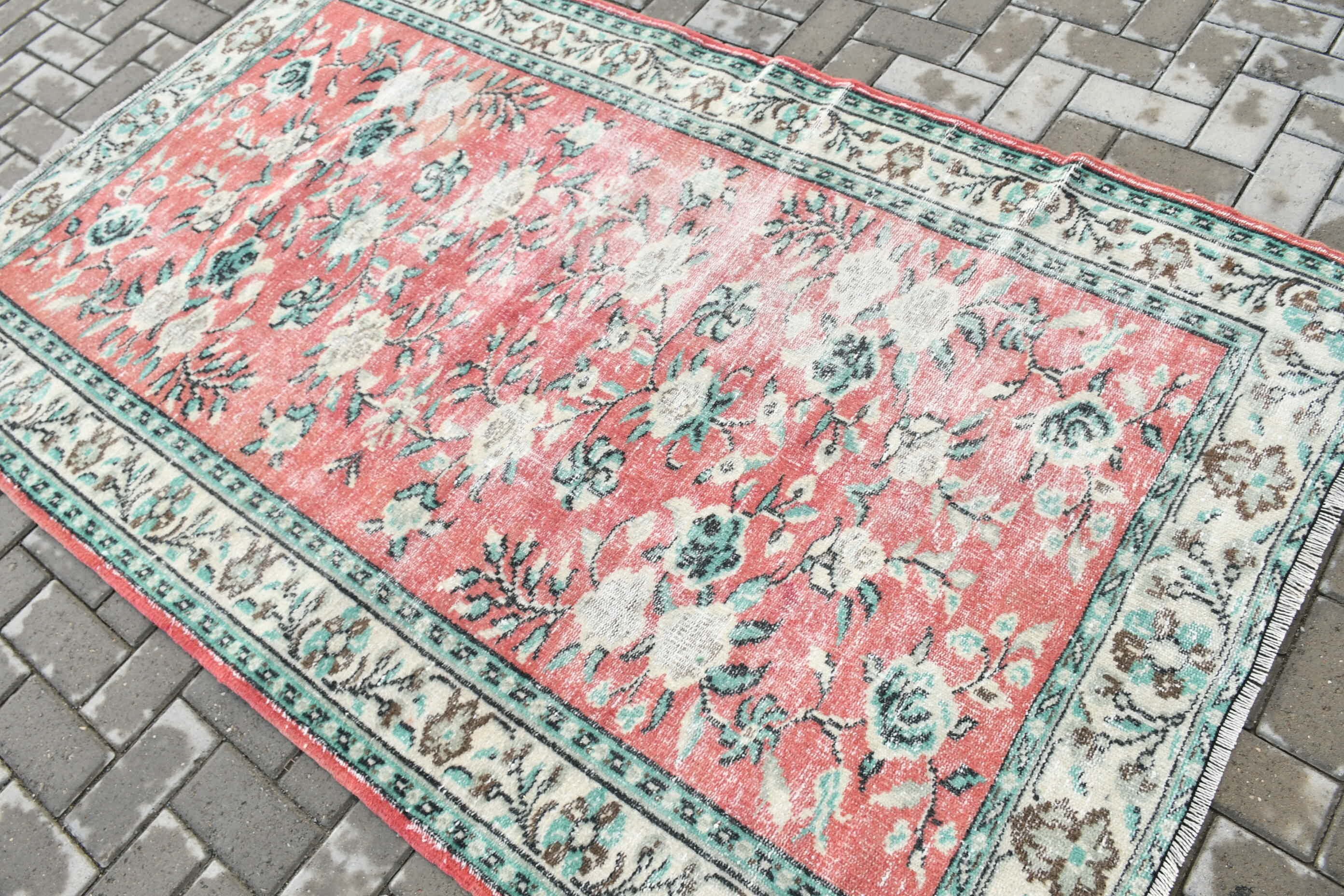 4.5x7.9 ft Area Rug, Antique Rug, Floor Rug, Home Decor Rugs, Turkish Rugs, Old Rugs, Vintage Rug, Rugs for Dining Room, Red Oriental Rug