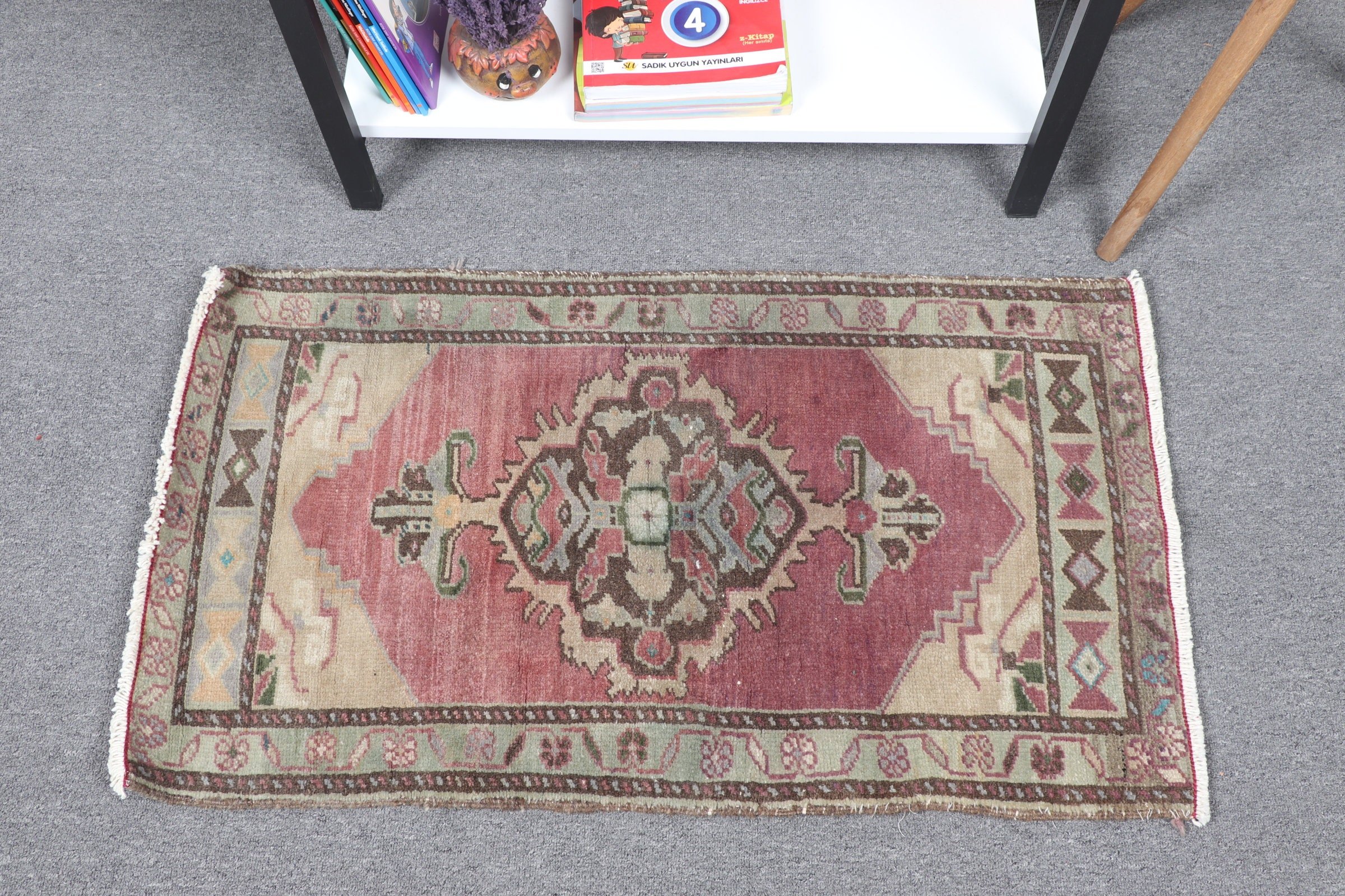 Kırmızı Fas Halısı, Ev Dekor Halıları, Duvara Asılı Halı, Türk Halısı, Yurt Halısı, Oryantal Halı, Vintage Halılar, Giriş Halısı, 1.8x3.1 ft Küçük Halılar