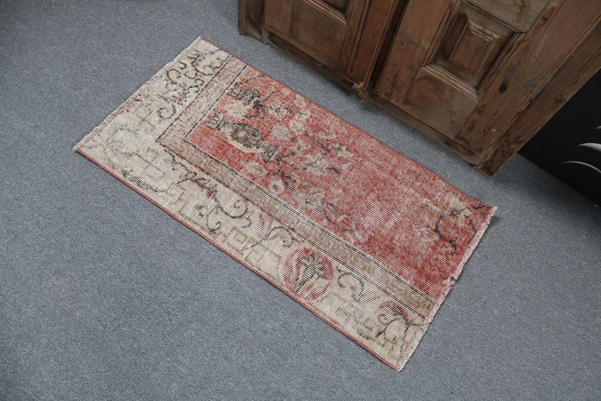 Vintage Rugs, Red Statement Rugs, Moroccan Rugs, Turkish Rug, Antique Rug, Exotic Rug, Bath Rugs, Wall Hanging Rug, 1.6x3.1 ft Small Rugs