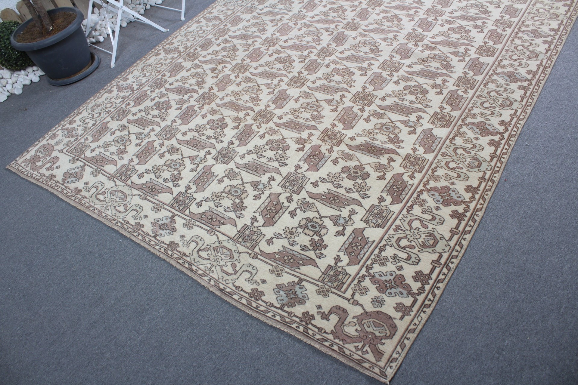 Cute Rug, Oriental Rugs, Bedroom Rugs, Vintage Rugs, 6.6x10.5 ft Large Rug, Turkish Rug, Anatolian Rugs, Beige Floor Rugs, Salon Rug