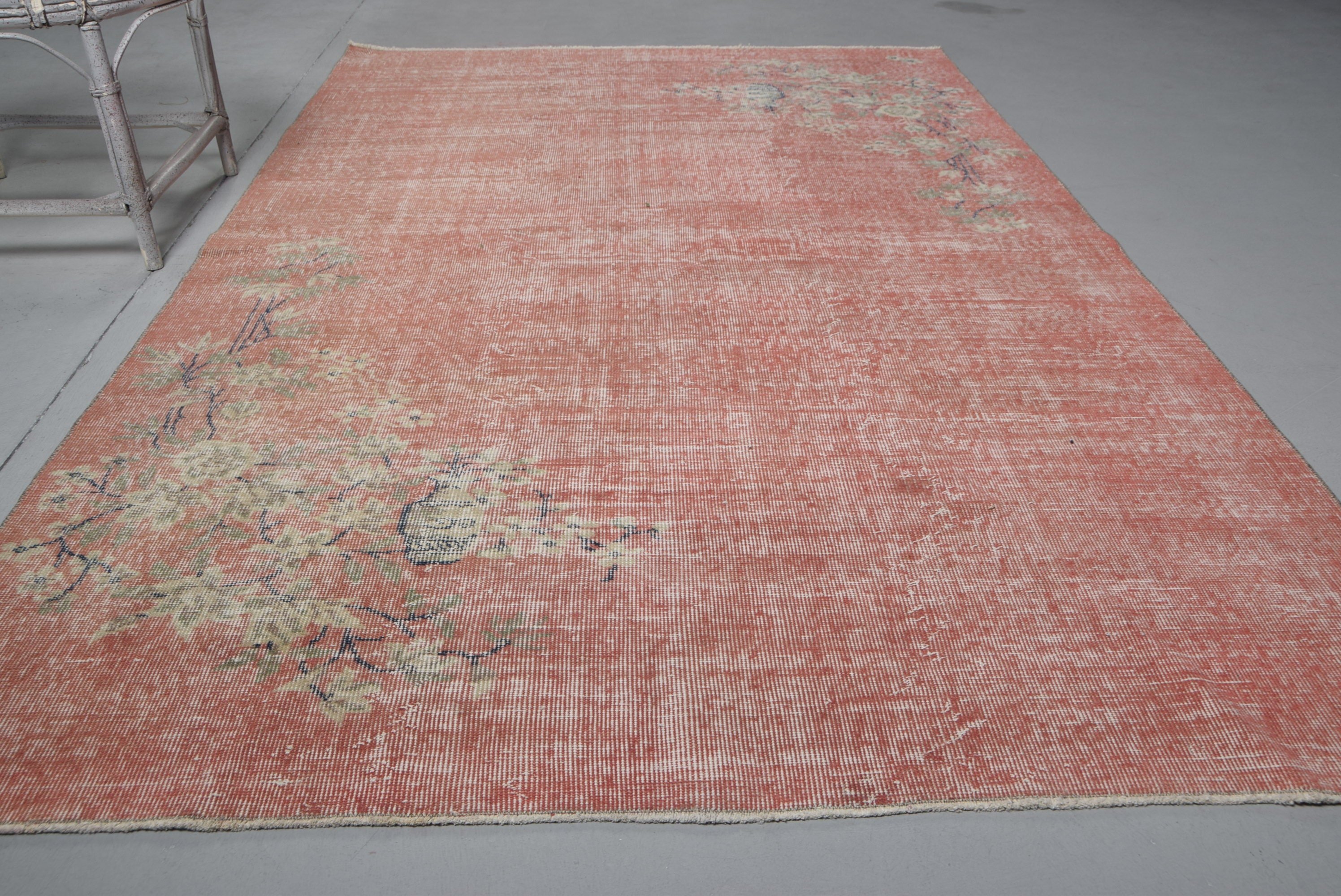 Distressed Rug, 5.3x8.5 ft Large Rug, Bedroom Rug, Pink Antique Rug, Vintage Rug, Dining Room Rugs, Turkish Rug, Kitchen Rug, Oriental Rug