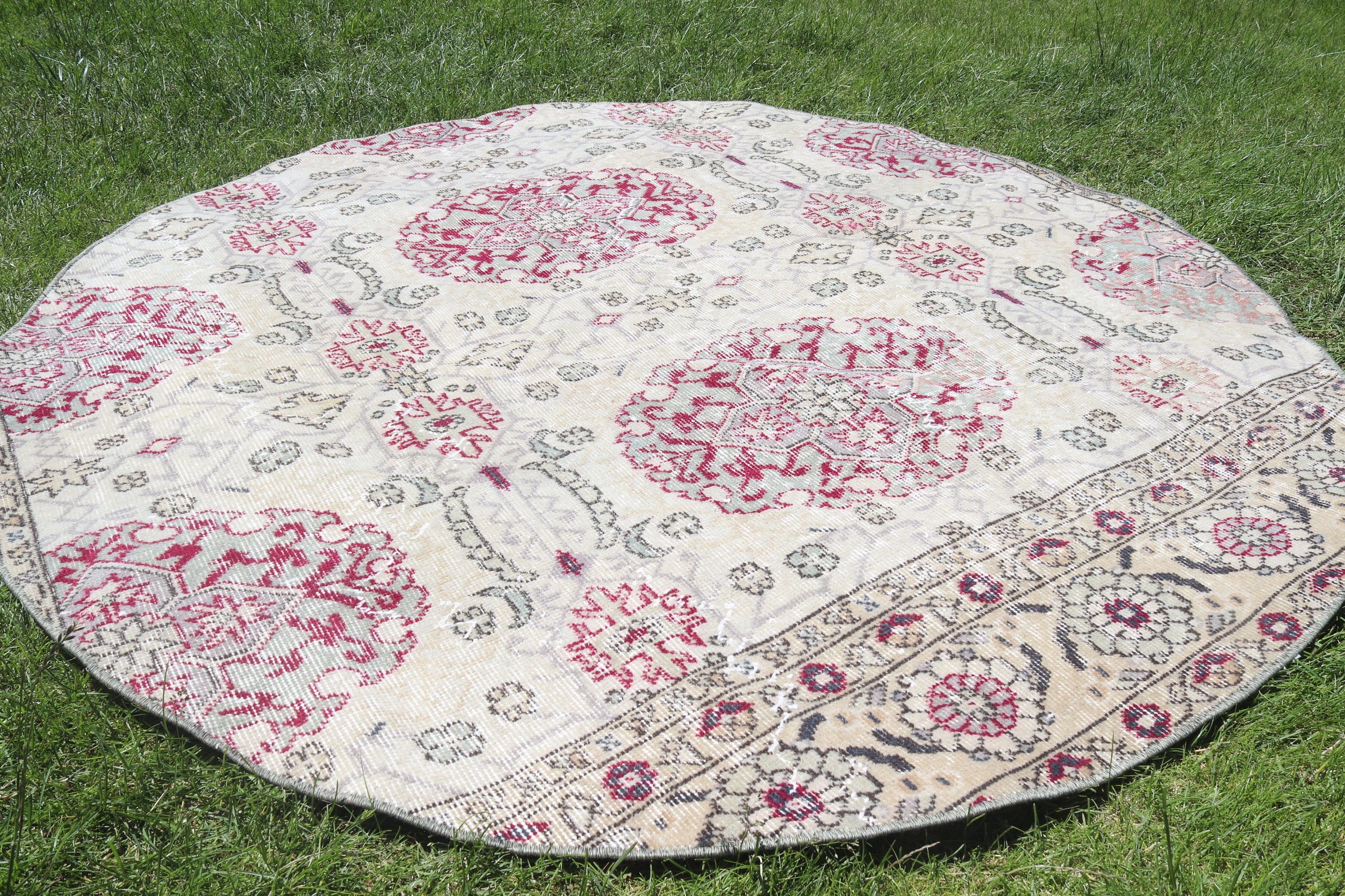 Düz Dokuma Halı, Bej Lüks Halı, Boho Bölge Halısı, Yer Halıları, Vintage Halı, 5.3x5.4 ft Alan Halısı, Yemek Odası Halısı, Türk Halıları, Anadolu Halısı