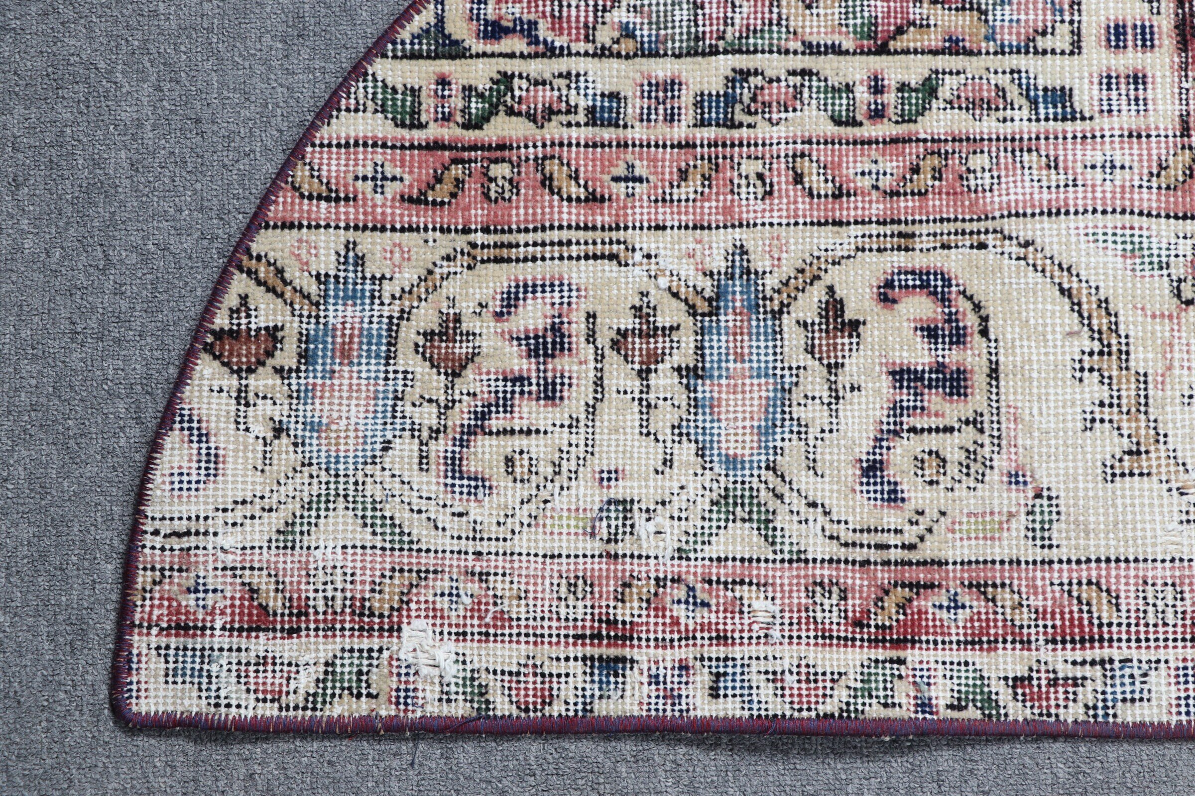 Rugs for Bath, Bedroom Rug, Entry Rug, 2.5x1.5 ft Small Rugs, Old Rugs, Beige Oushak Rug, Turkish Rug, Vintage Rugs, Door Mat Rug, Cool Rug