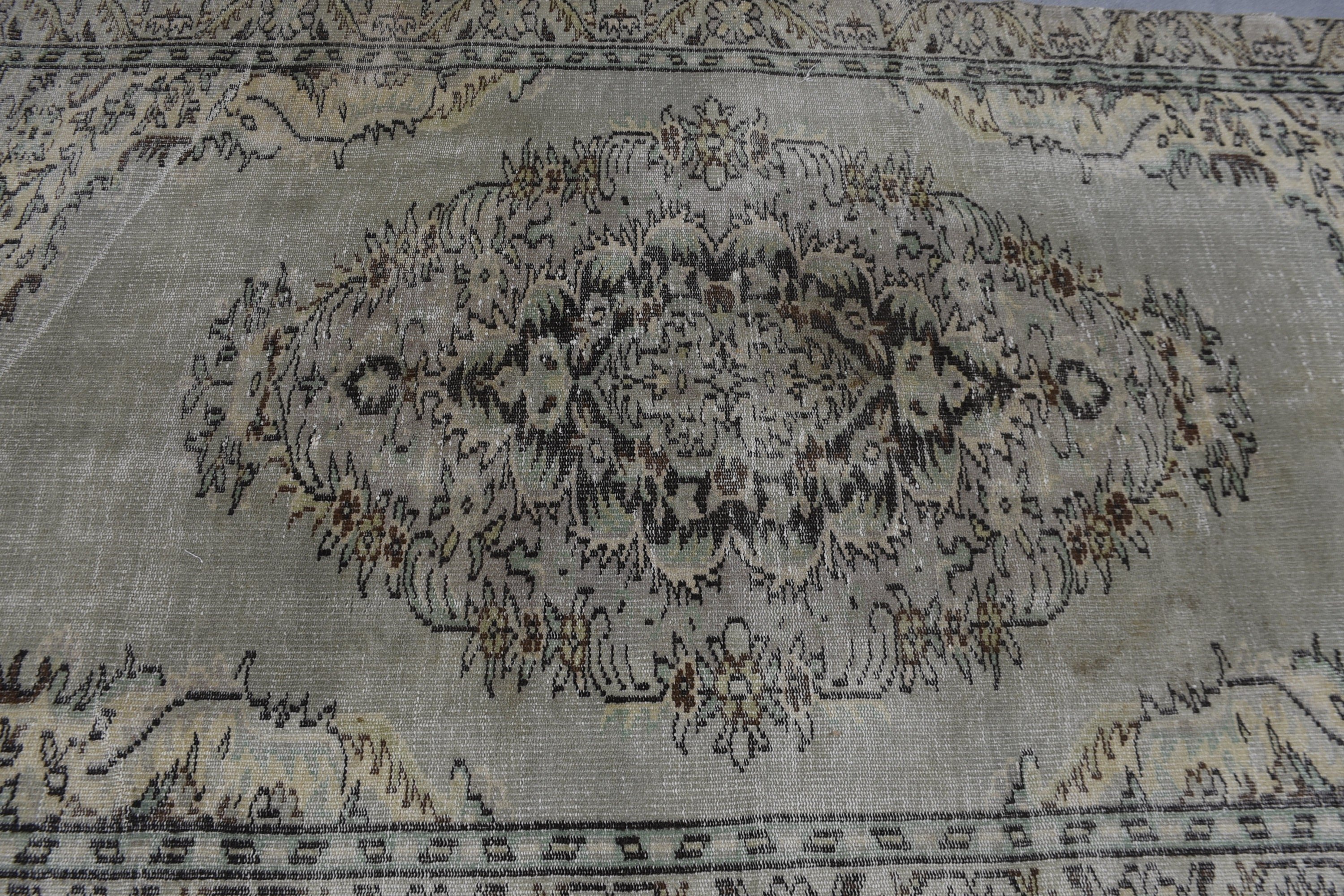 Mutfak Halısı, Oturma Odası Halısı, Yeşil Anadolu Halısı, 5x8,3 ft Büyük Halı, Fas Halısı, Vintage Halı, Türk Halısı, Yemek Odası Halısı, Yer Halısı