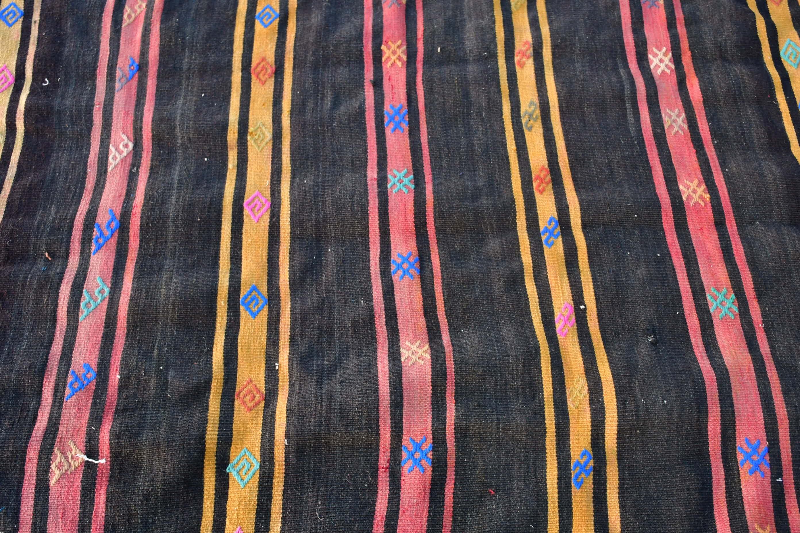 Antik Kilim, Nostaljik Kilim, Mutfak Kilim, Siyah Serin Kilim, Yolluk Kilim, Koridor Kilim, Koridor Kilim, 100x343 cm Yolluk Kilim