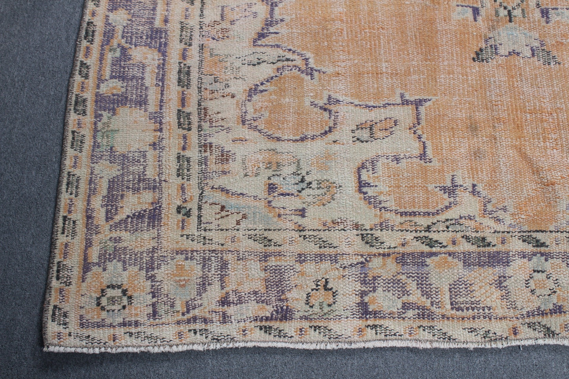 5.8x9.1 ft Büyük Halı, Türk Halısı, Yatak Odası Halıları, Soluk Halı, Oryantal Halı, Turuncu Fas Halısı, Yemek Odası Halıları, Salon Halıları, Vintage Halı