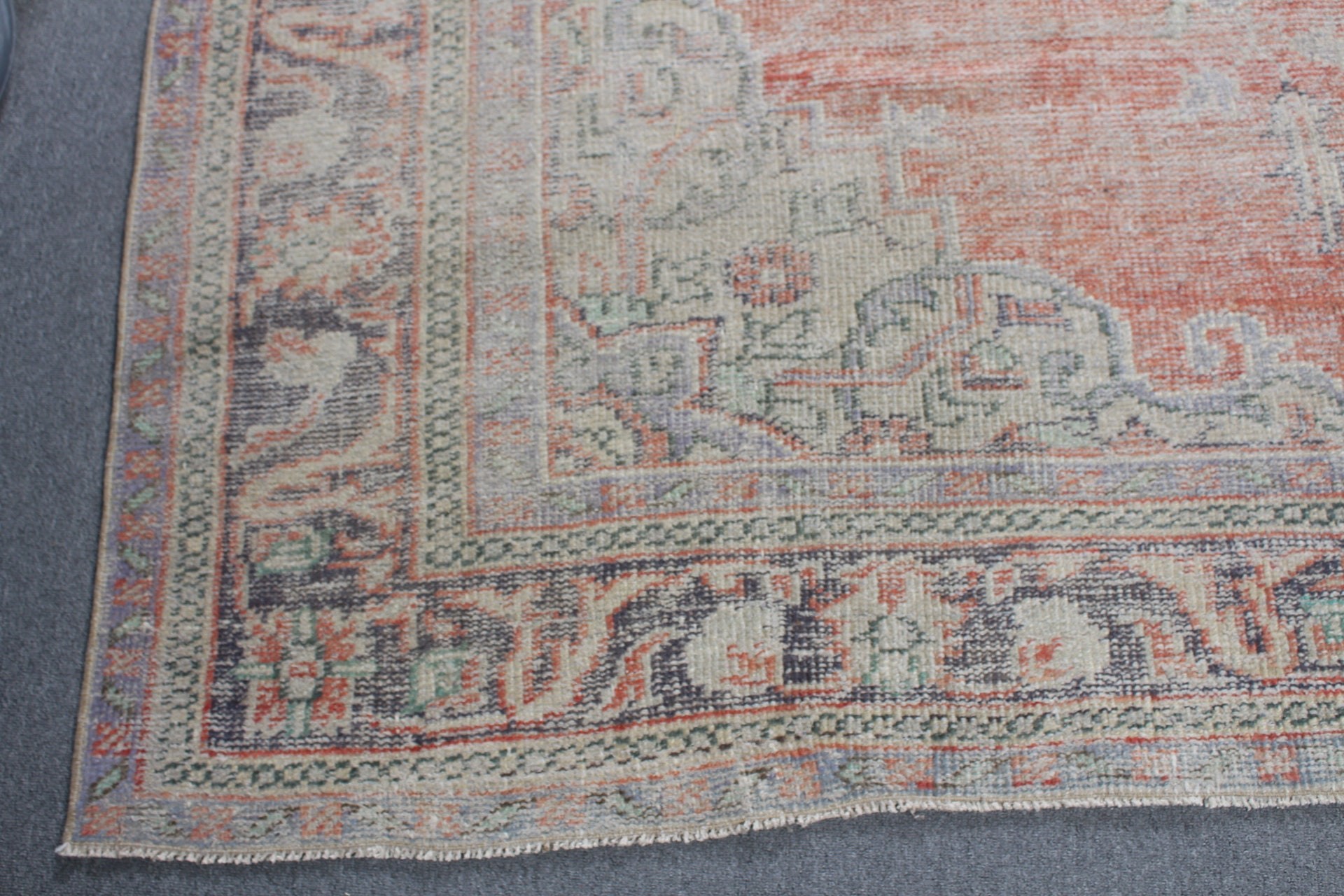 Oturma Odası Halısı, Vintage Halı, Turuncu 7.5x9.9 ft Büyük Boy Halı, Türk Halısı, Anadolu Halısı, Oushak Halısı, Bohem Halısı, Salon Halısı