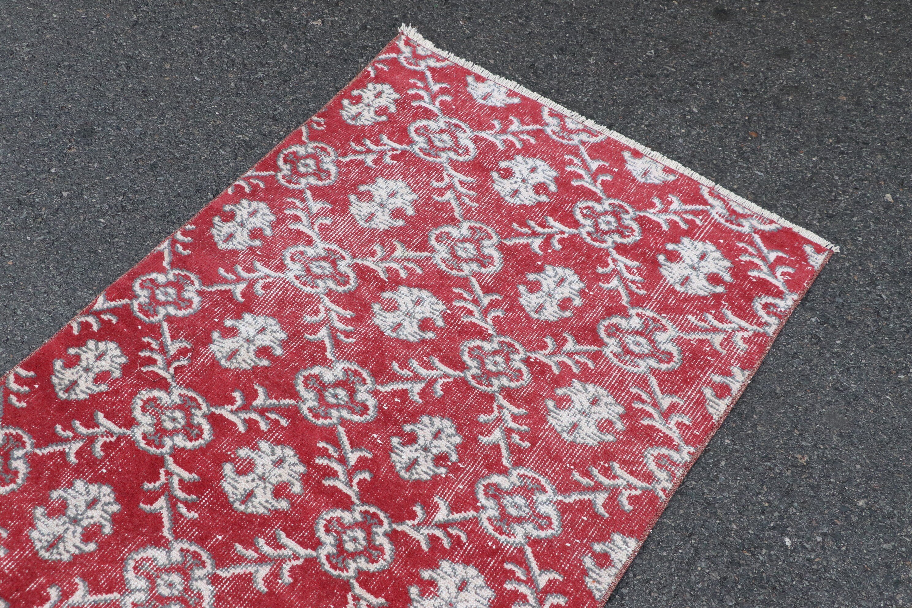 Türk Halısı, Vintage Halılar, Merdiven Halısı, Merdiven Halıları, Yün Halı, Koridor Halısı, 2.9x10.6 ft Runner Halıları, Kırmızı Mutfak Halısı