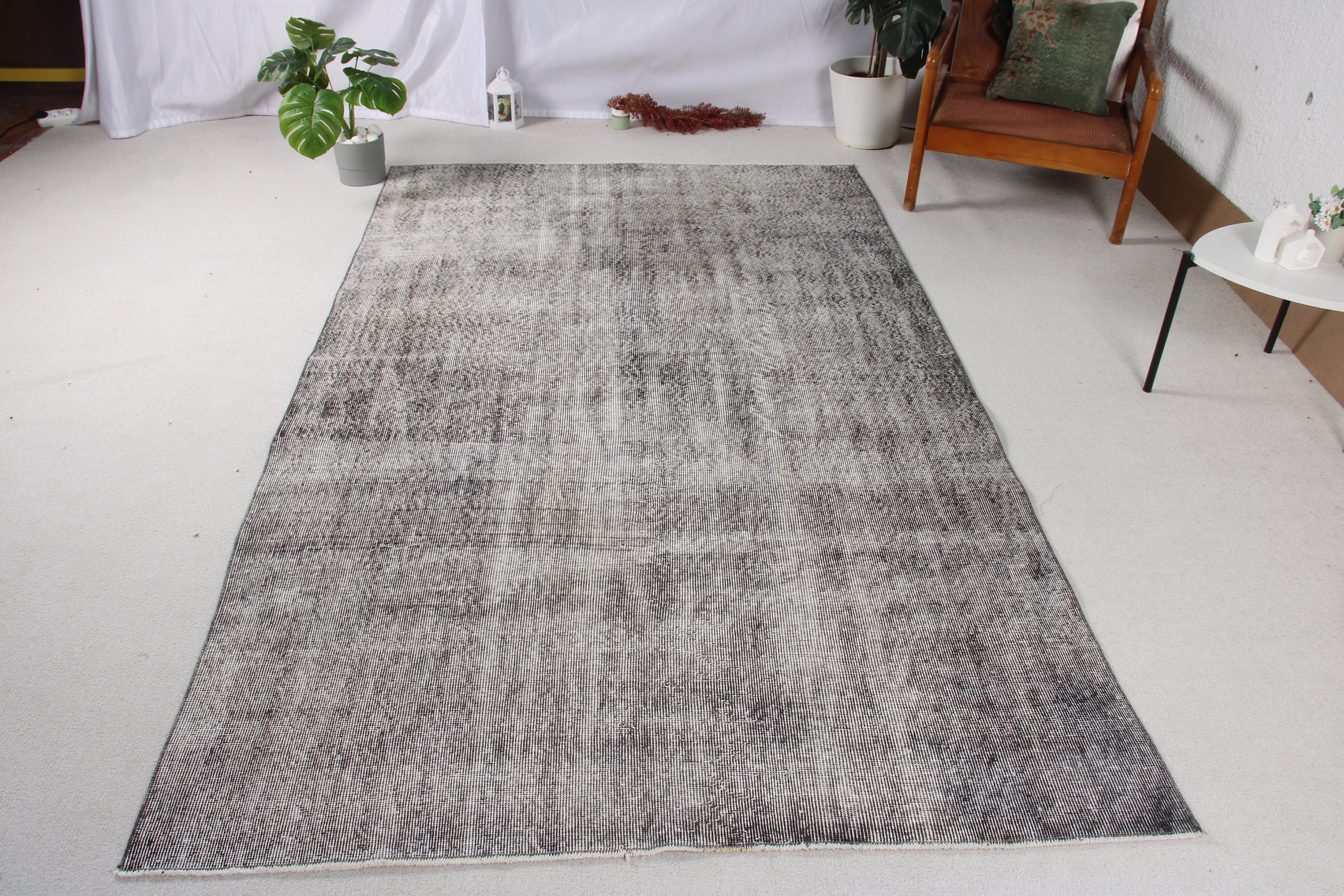 Large Oushak Rugs, Handwoven Rugs, 5x8.8 ft Large Rug, Anatolian Rug, Turkish Rugs, Vintage Rugs, Large Vintage Rug, Gray Floor Rugs