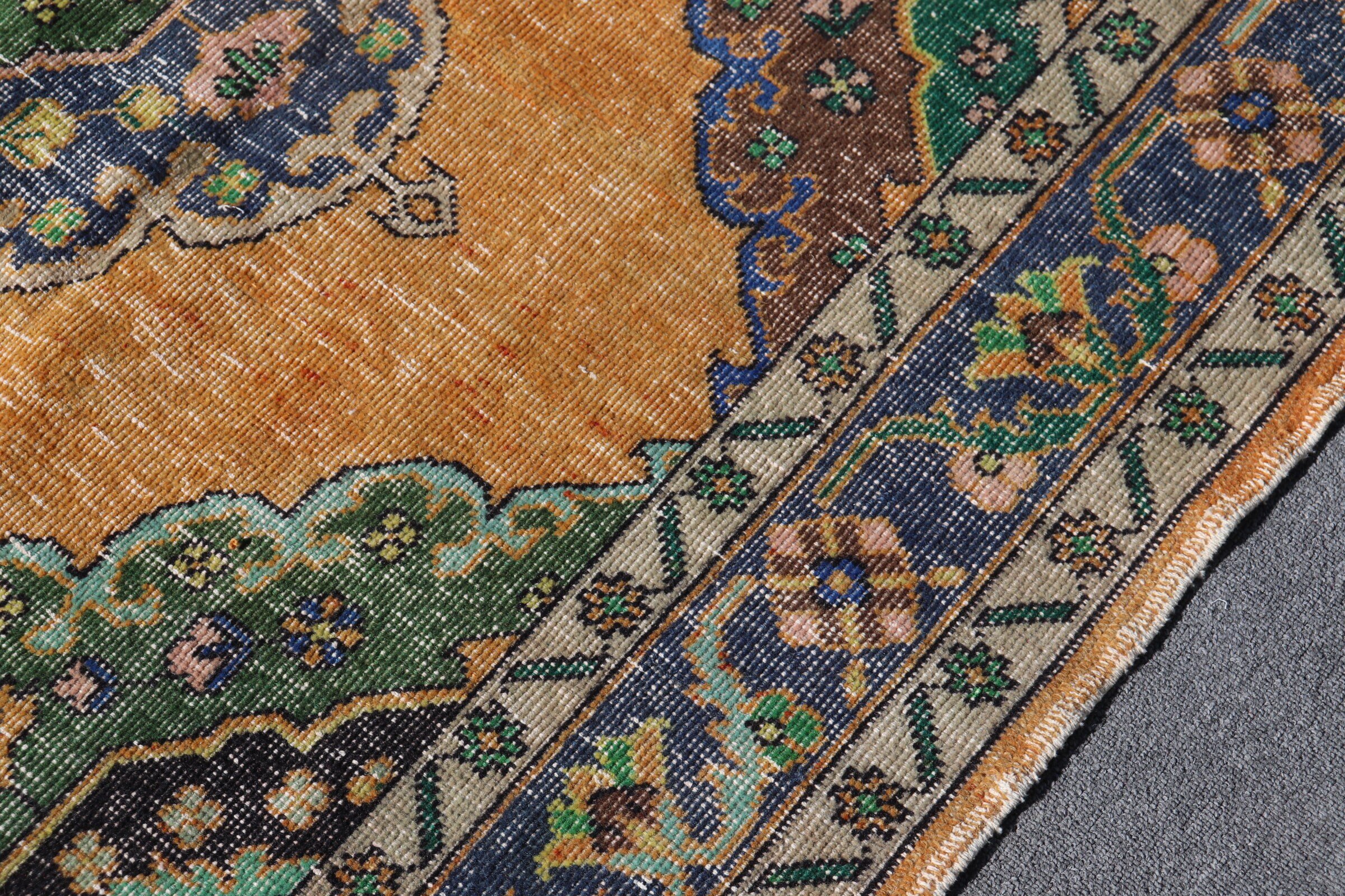 Moroccan Rug, Vintage Rugs, Boho Rug, 4.9x13.3 ft Runner Rug, Rugs for Stair, Hallway Rug, Orange Oushak Rugs, Anatolian Rugs, Turkish Rugs