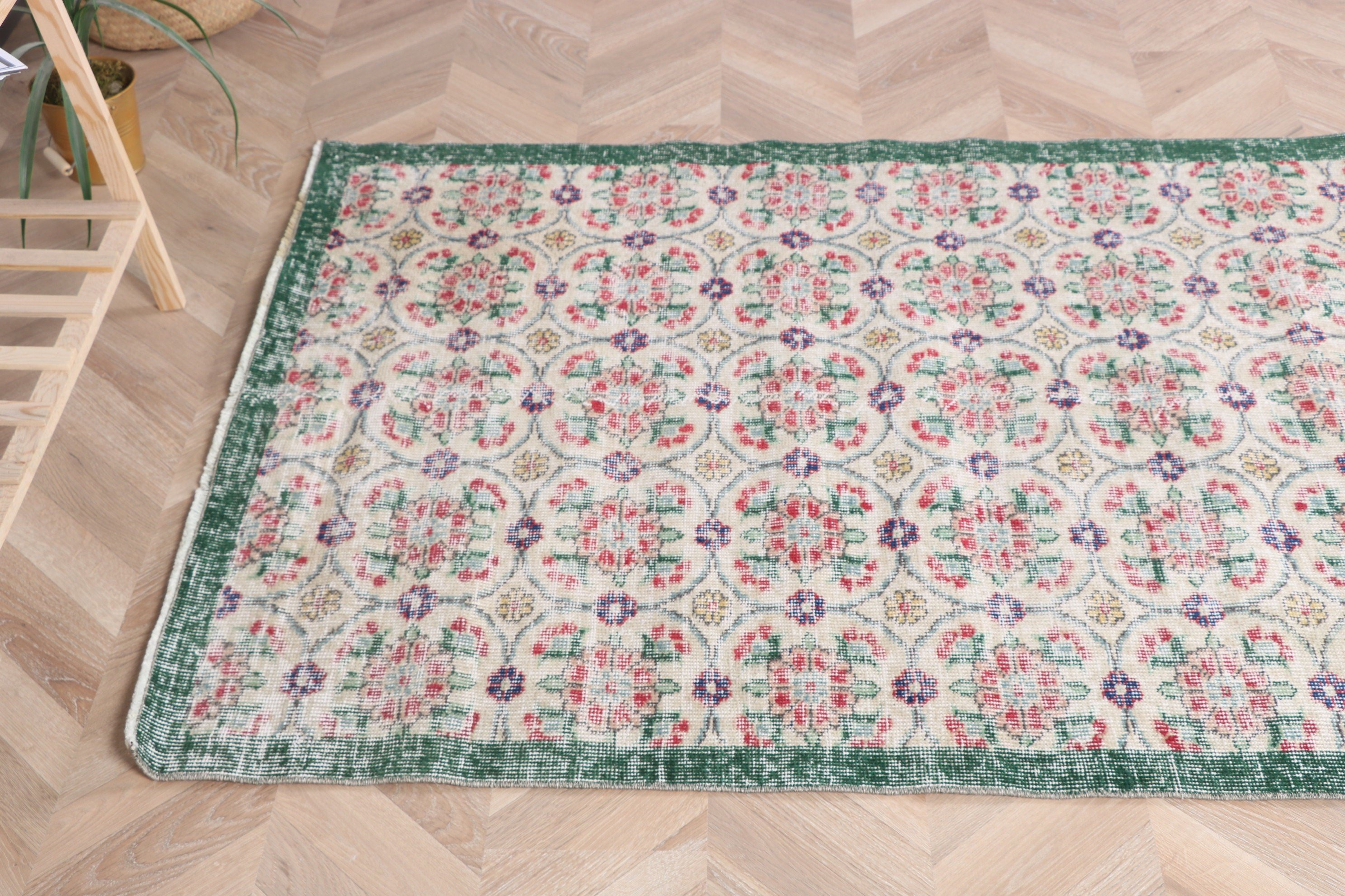 Boho Halılar, Oryantal Halılar, Bej Nötr Halılar, Mutfak Halıları, Vintage Halılar, Oushak Halılar, 3,5x6,3 ft Accent Halı, Türk Halıları, Yatak Odası Halıları