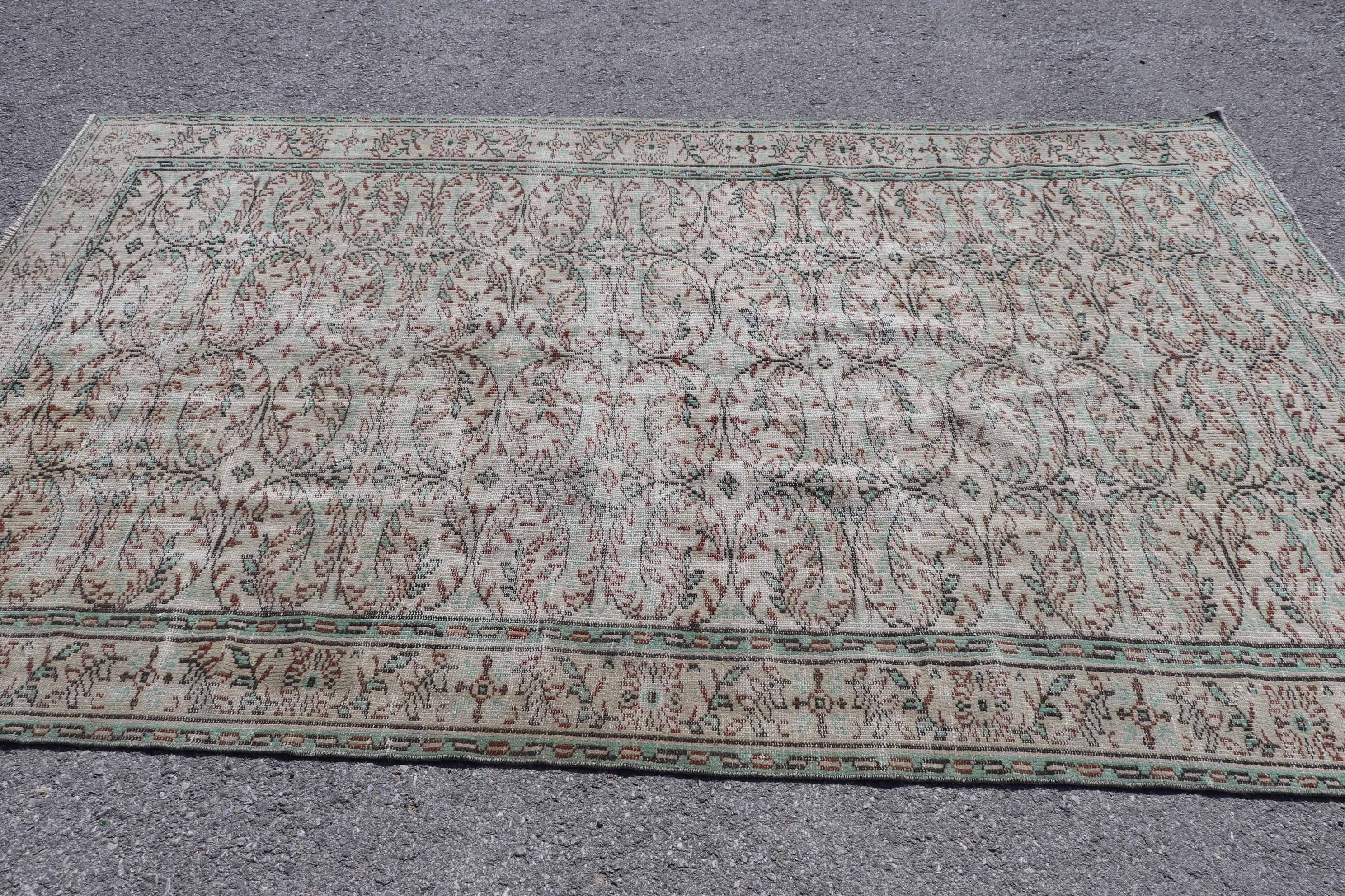 Bedroom Rug, Green Home Decor Rug, Kitchen Rug, Muted Rug, Salon Rugs, Vintage Rug, Turkish Rug, 5.3x8.9 ft Large Rug