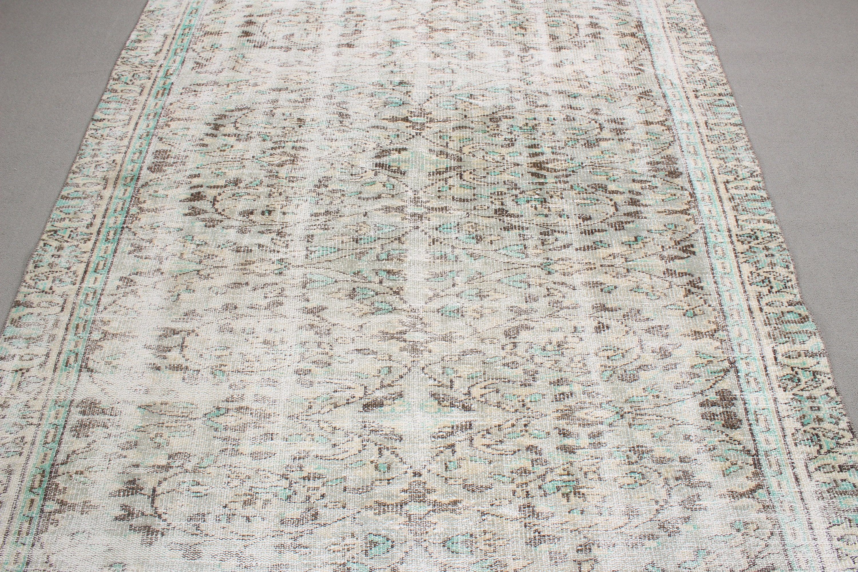 Large Oushak Rug, Oriental Rugs, Vintage Rugs, Boho Rug, Turkish Rugs, Green Cool Rugs, Moroccan Rugs, 5.5x8.8 ft Large Rugs, Bedroom Rug