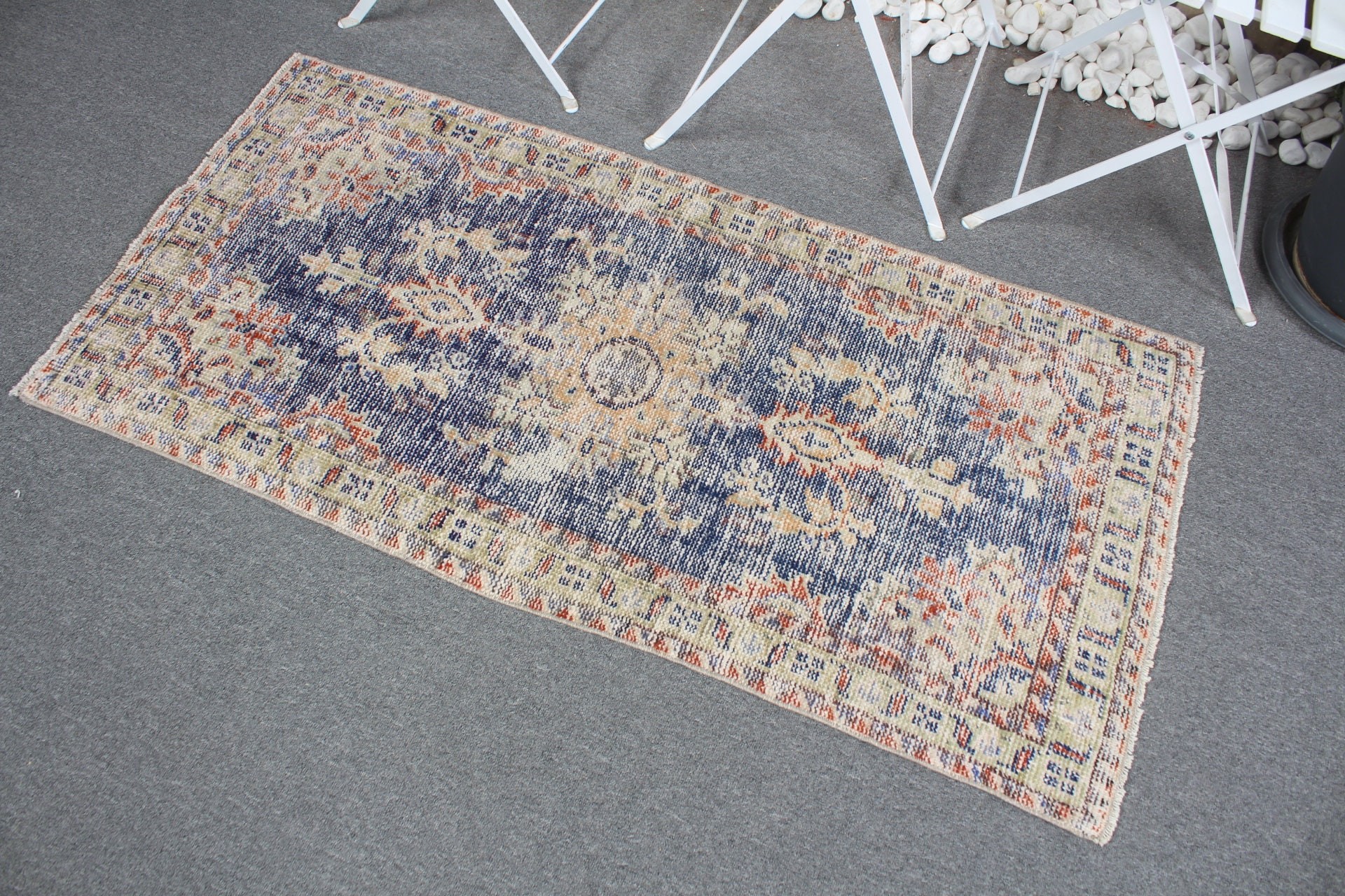 Blue Bedroom Rug, Kitchen Rugs, Entry Rugs, Rugs for Entry, Vintage Rug, 2.3x4.7 ft Small Rug, Wool Rug, Small Boho Rug Rugs, Turkish Rug