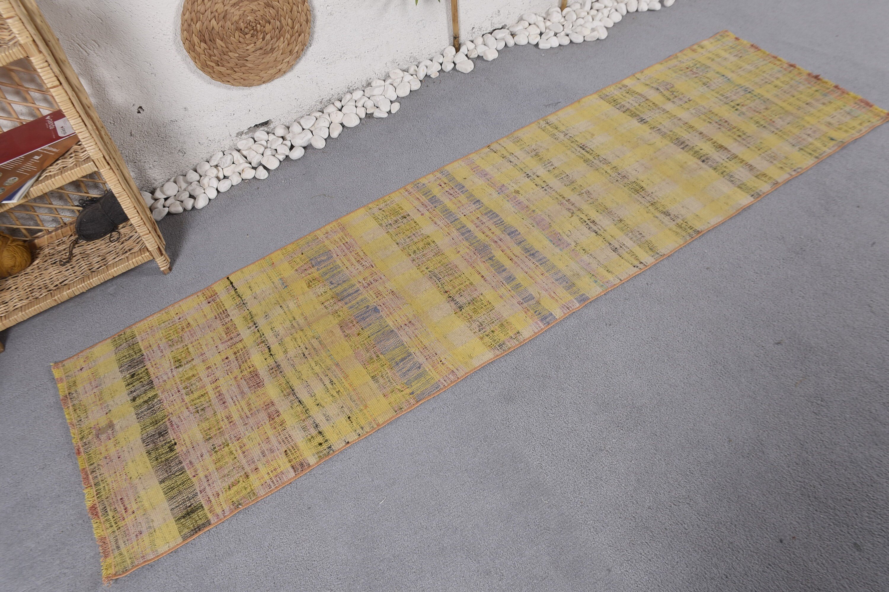 Türk Halıları, 2.1x7.2 ft Runner Halısı, Oryantal Halılar, Beni Ourain Runner Halıları, Koridor Halısı, Vintage Halılar, Yeşil Oryantal Halılar