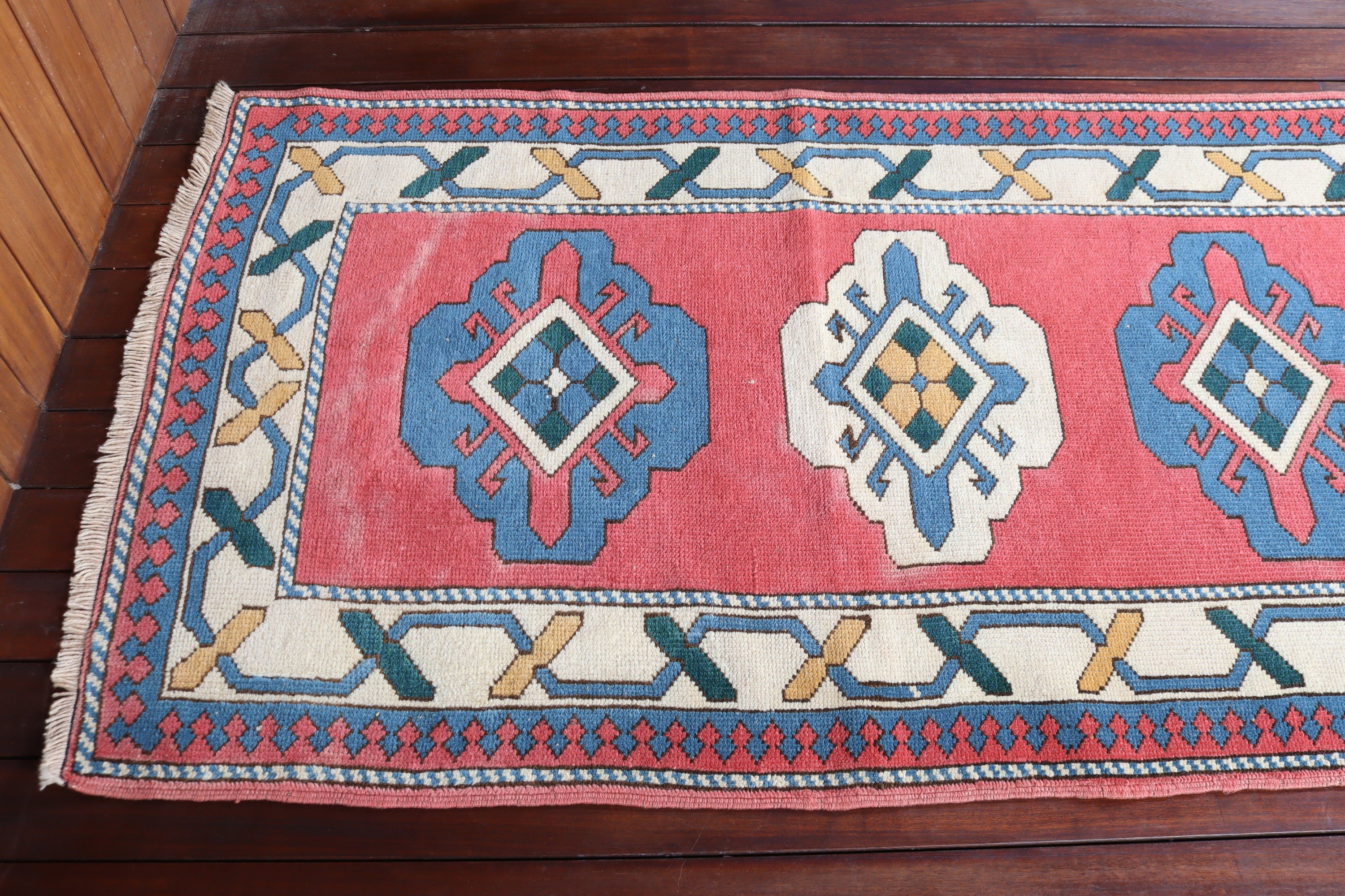 Nötr Halılar, Yün Halılar, 2,8x9,8 ft Runner Halıları, Runner Halıları, Vintage Halılar, Türk Halıları, Vintage Runner Halısı, Pembe Geometrik Halılar